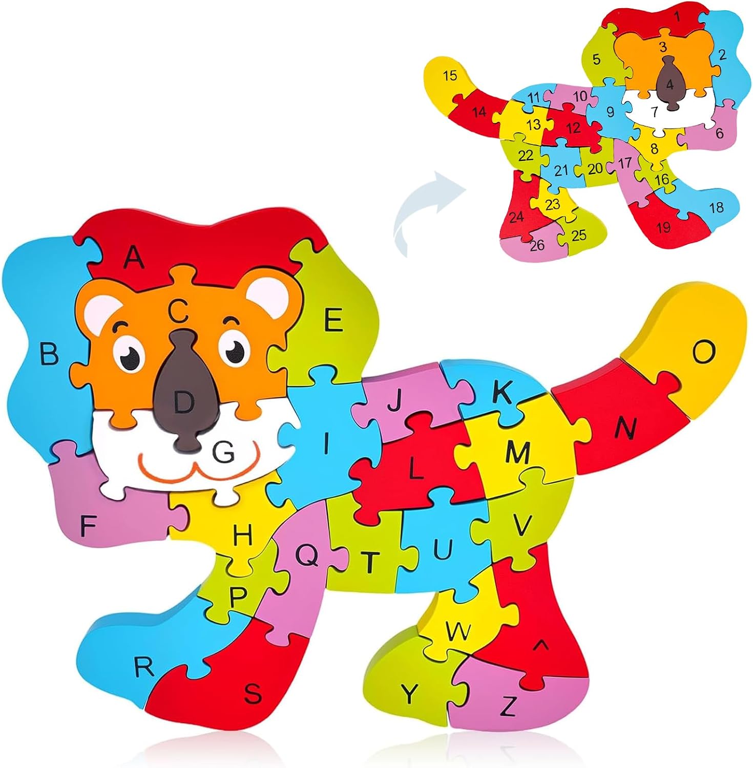 Detalle de LovesTown Wooden Puzzle, Double-Sided