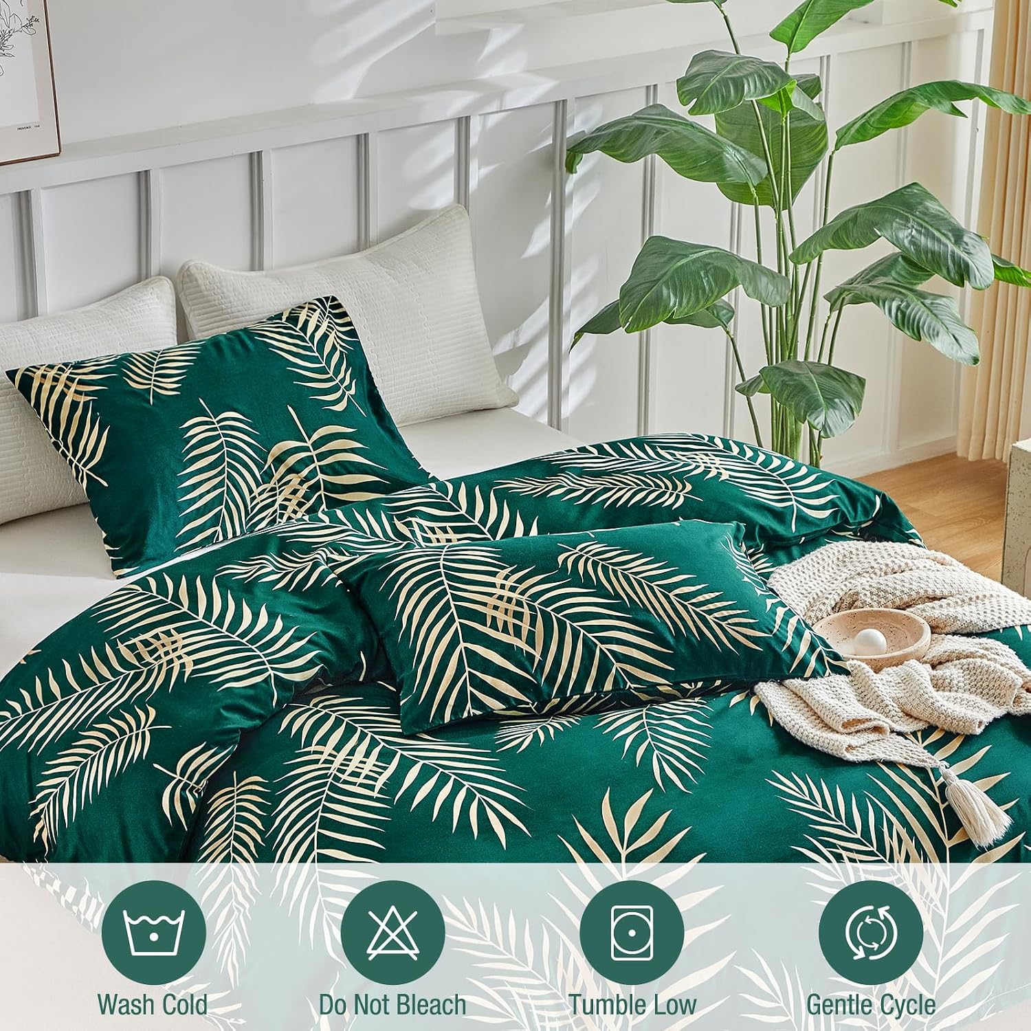 Thumbnail 5 de Tokokimo Emerald Green King Size Duvet Cover Set