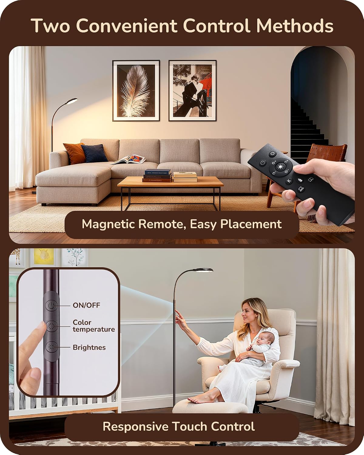 Detalle 1 de EDISHINE FLL-018-XX LED Floor Lamp, 1,300 lm, Dimmable, 4 Colour Temperatures