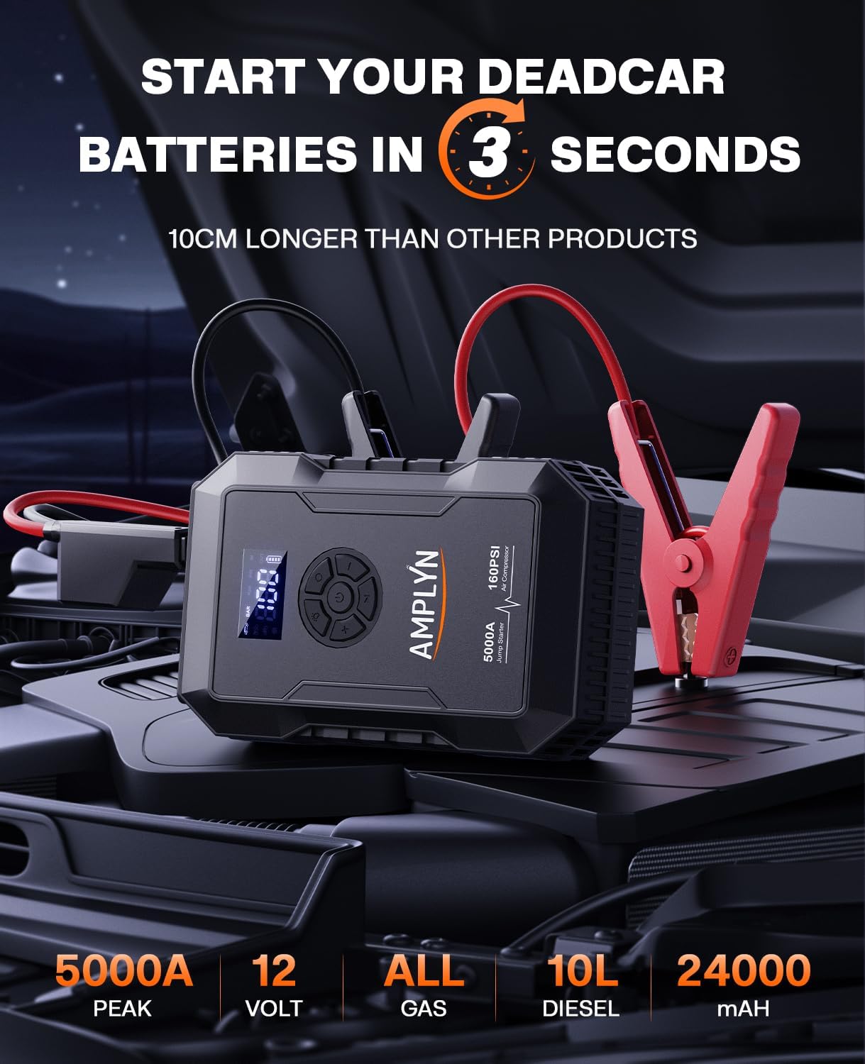Detalle de AMPLYN 5000A 5000A Car Jump Starter