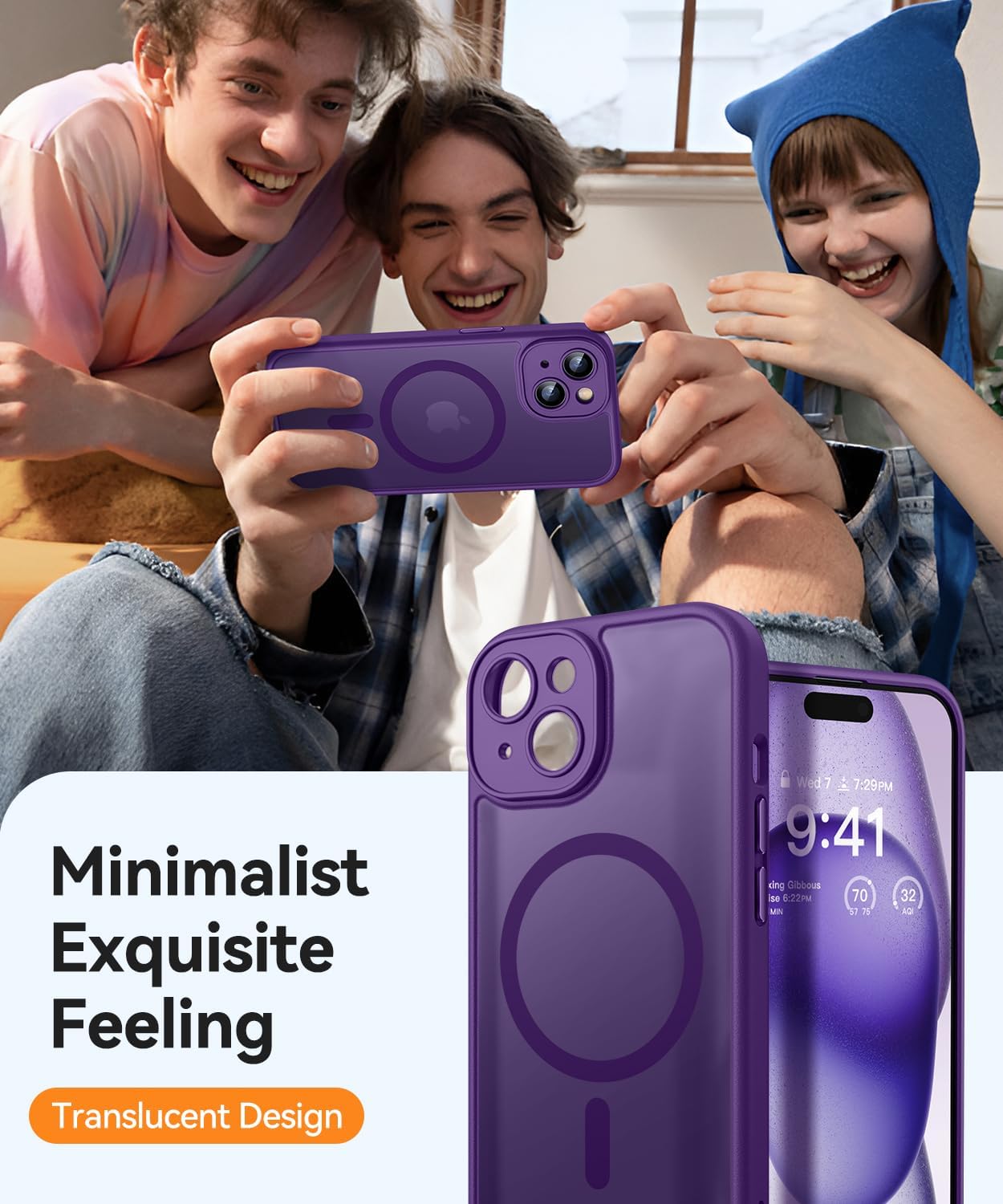 Thumbnail 6 de CANSHN Cover Magnetica per iPhone 15 Plus: protezione completa e stile opaco