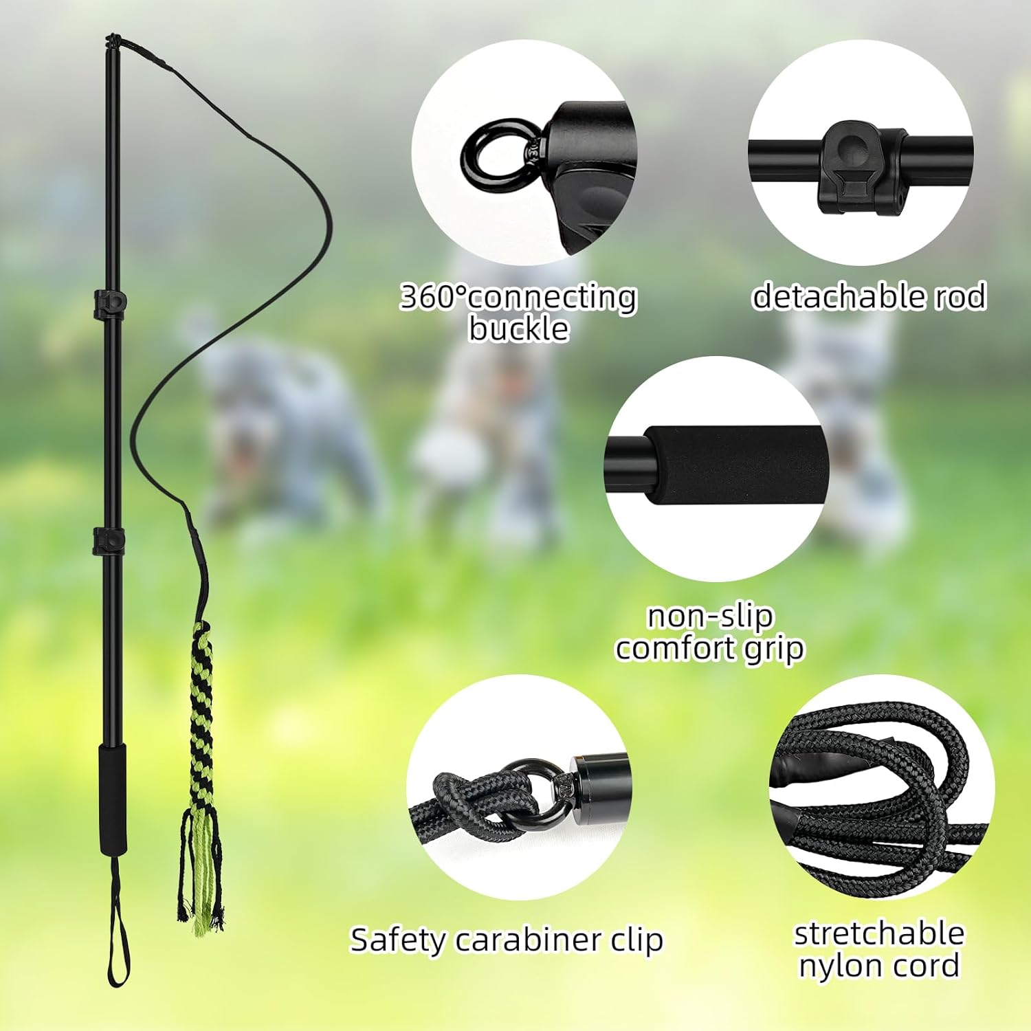 Thumbnail 3 de WOVTE Flirt Pole for Dogs – Extendable, Indestructible Teaser Pole for Outdoor Training