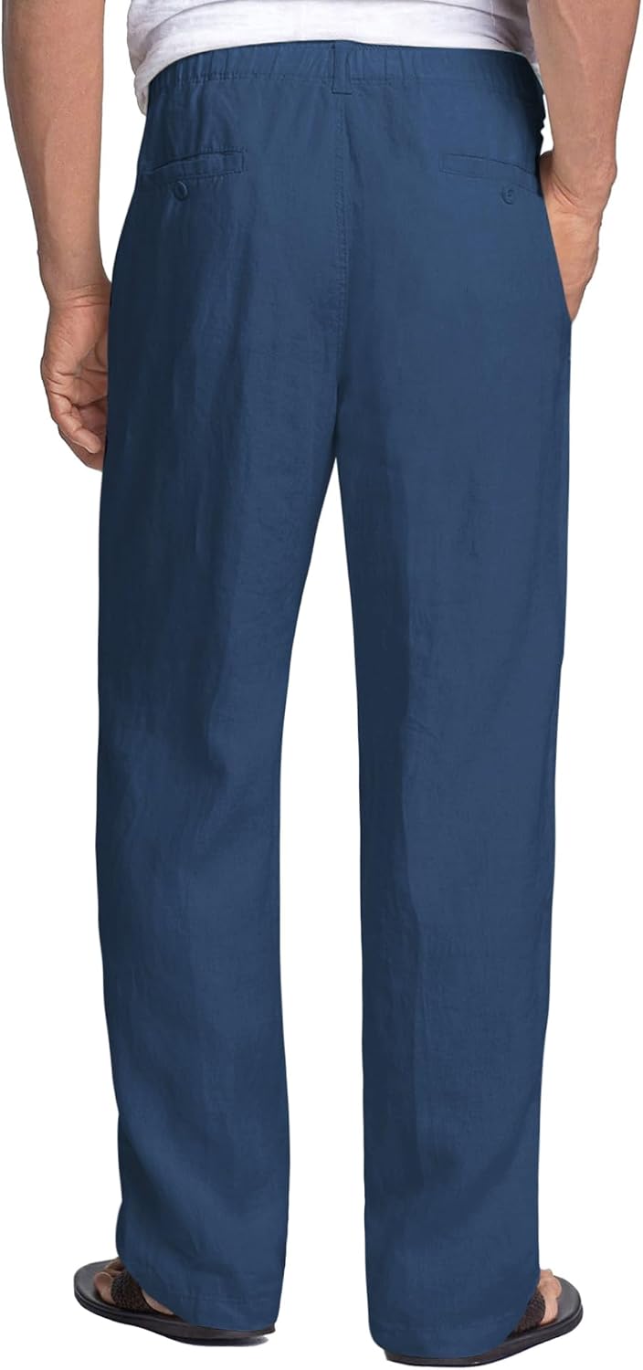 Thumbnail 1 de COOFANDY Men's Linen Trousers – Loose Fit, Elasticated Waist, Summer Casual Linen Pants