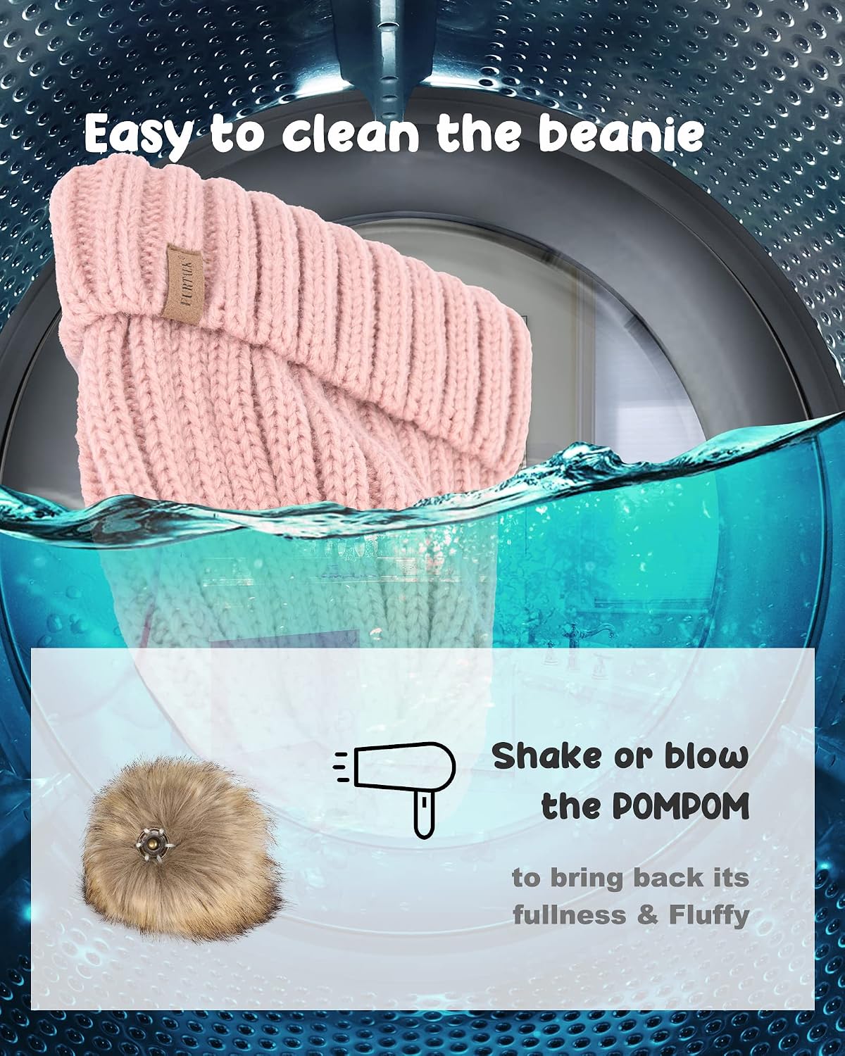 Detalle de FURTALK Kids Knit Beanie in Acrylic