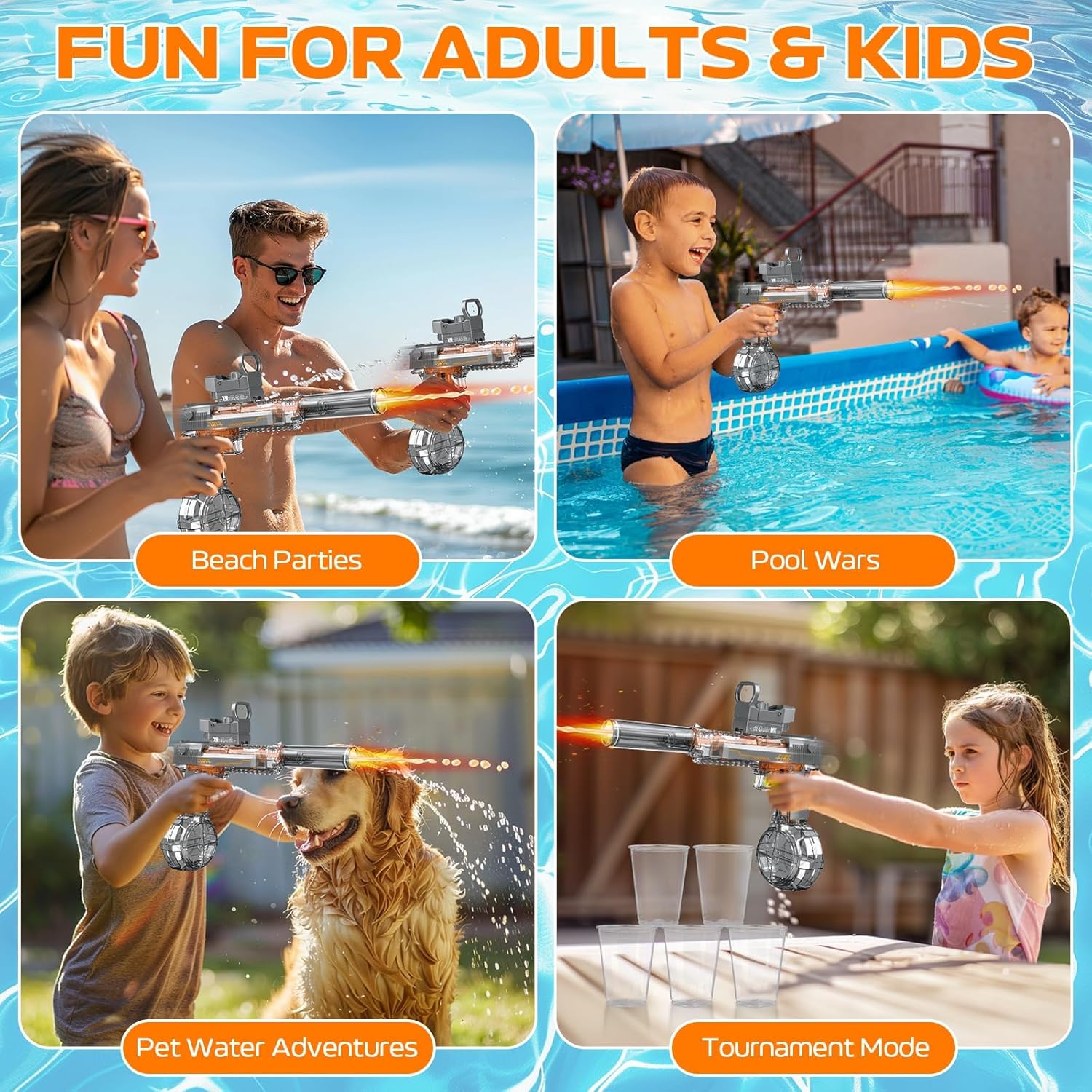 Thumbnail 5 de StimuVariety Electric Water Gun for Adults & Kids (Black) with LED Lighted Nozzle