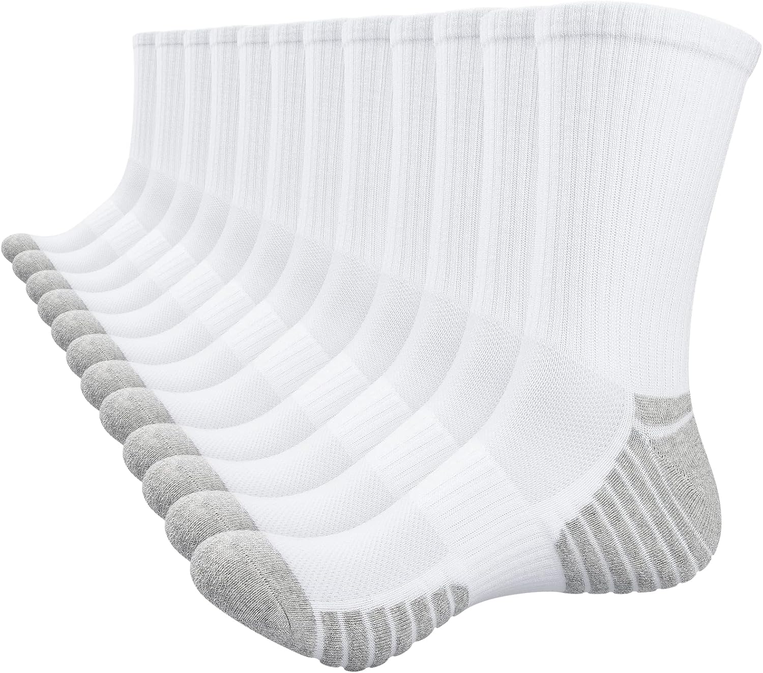 Detalle de TANSTC pack de 6 calcetines deportivos altos antideslizantes y transpirables (varias tallas 35-38, 39-42, 43-46 y 47-50)