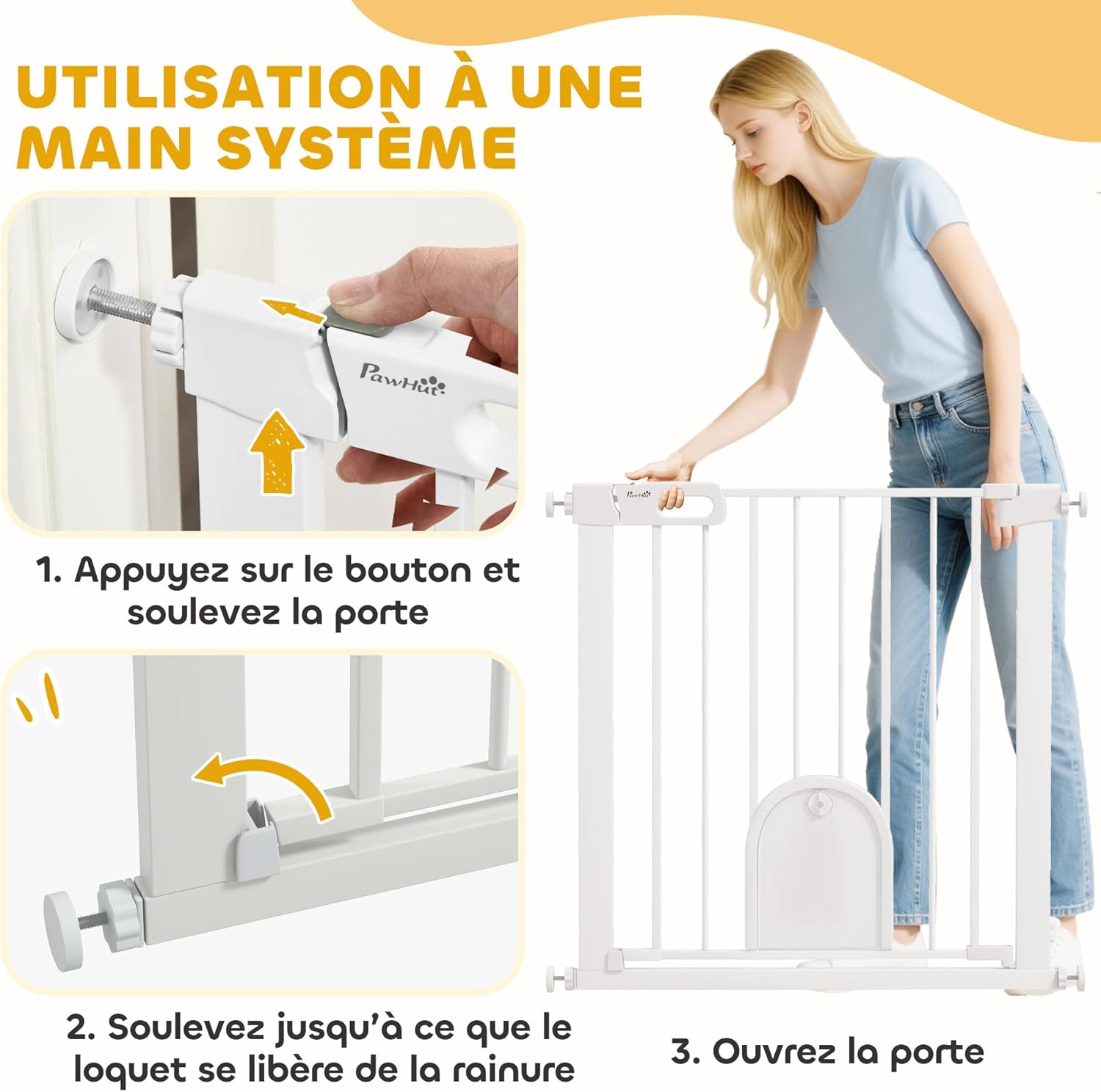 Detalle 2 de PawHut Barrière de sécurité 76 cm