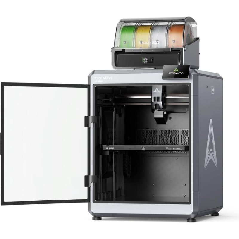 Detalle de Creality K2 Plus Combo: impresora 3D de gran volumen con extrusora directa y impresión multicolor