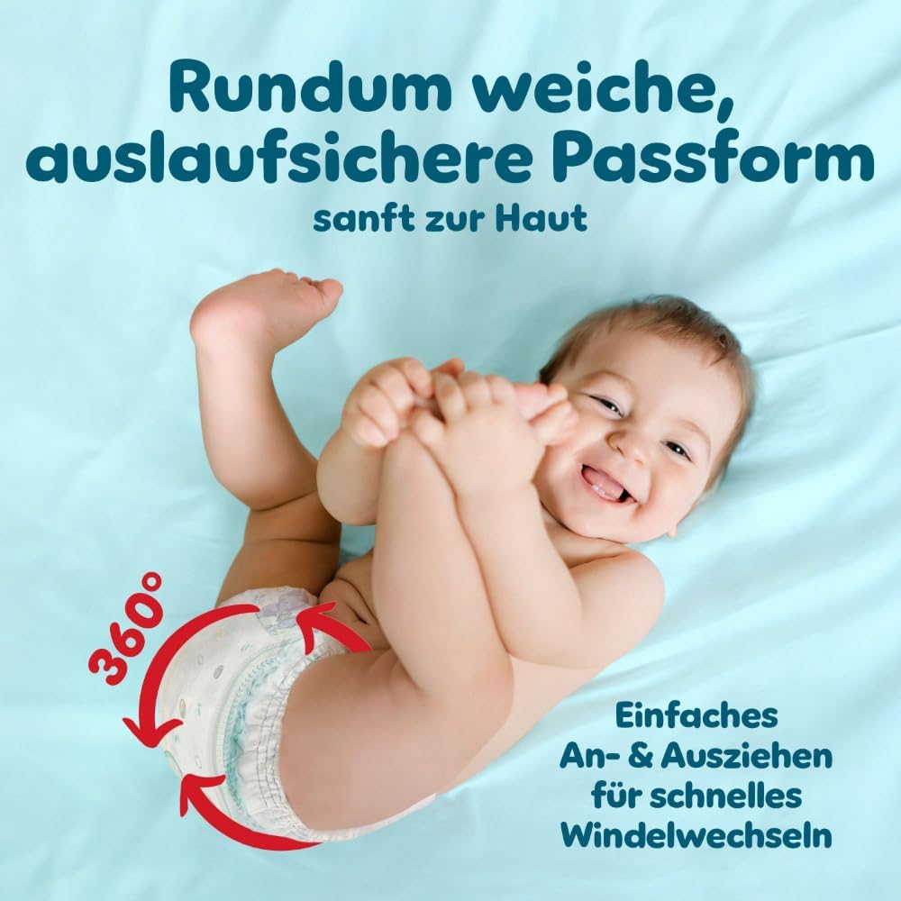 Detalle de Pampers Premium Protection Pants Größe 4 – 168 Windeln mit 360° Passform und Anti-Auslaufbündchen
