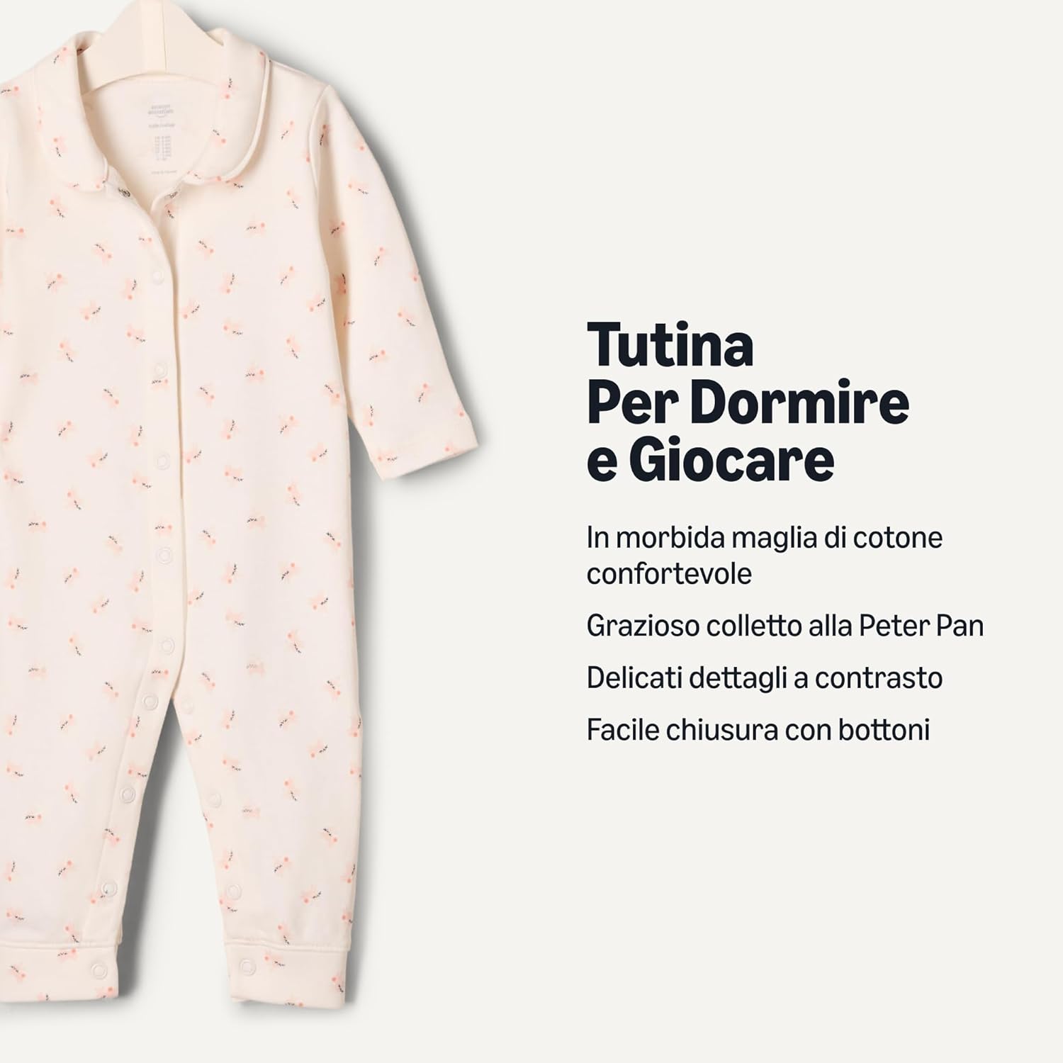 Detalle de Amazon Essentials Tutina Notte Senza Piedi per Bambini e Ragazzi – Collaborazione Sofia Grainge