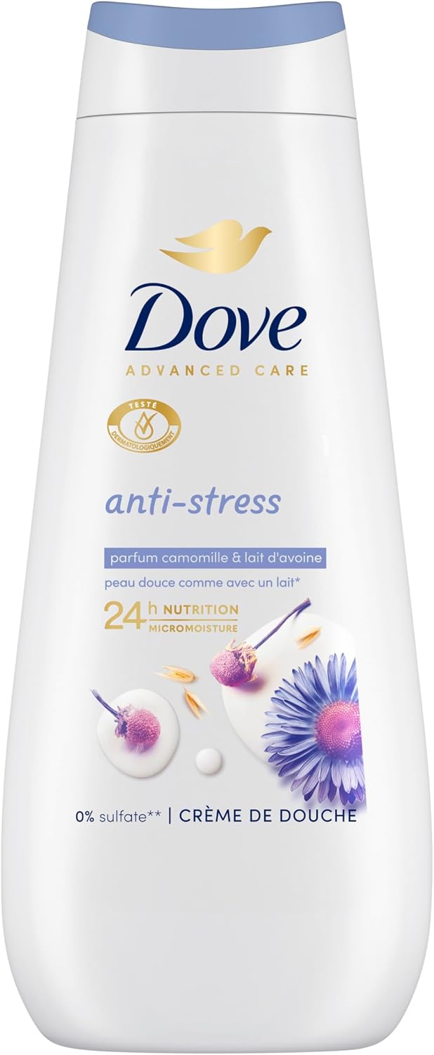 Detalle de DOVE Crème de douche Advanced Care Anti-Stress – Lot 2x400 ml