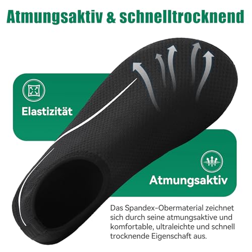 Detalle de RUOMU Badeschuhe Herren/Damen – Wasserschuhe, schnell trocknend, rutschfest und leicht für Strand, Pool & Wassersport