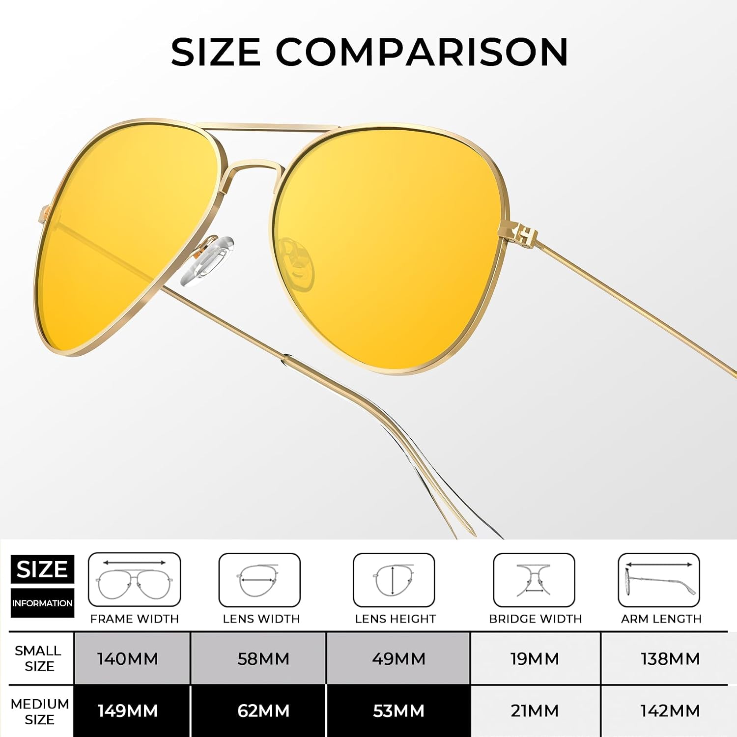 Detalle de KALIYADI Classic Aviator Sunglasses – Polarized UV Protection, Lightweight Metal Frame