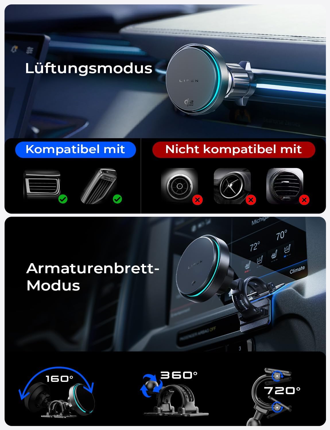 Thumbnail 5 de LISEN Handyhalterung Auto 25W