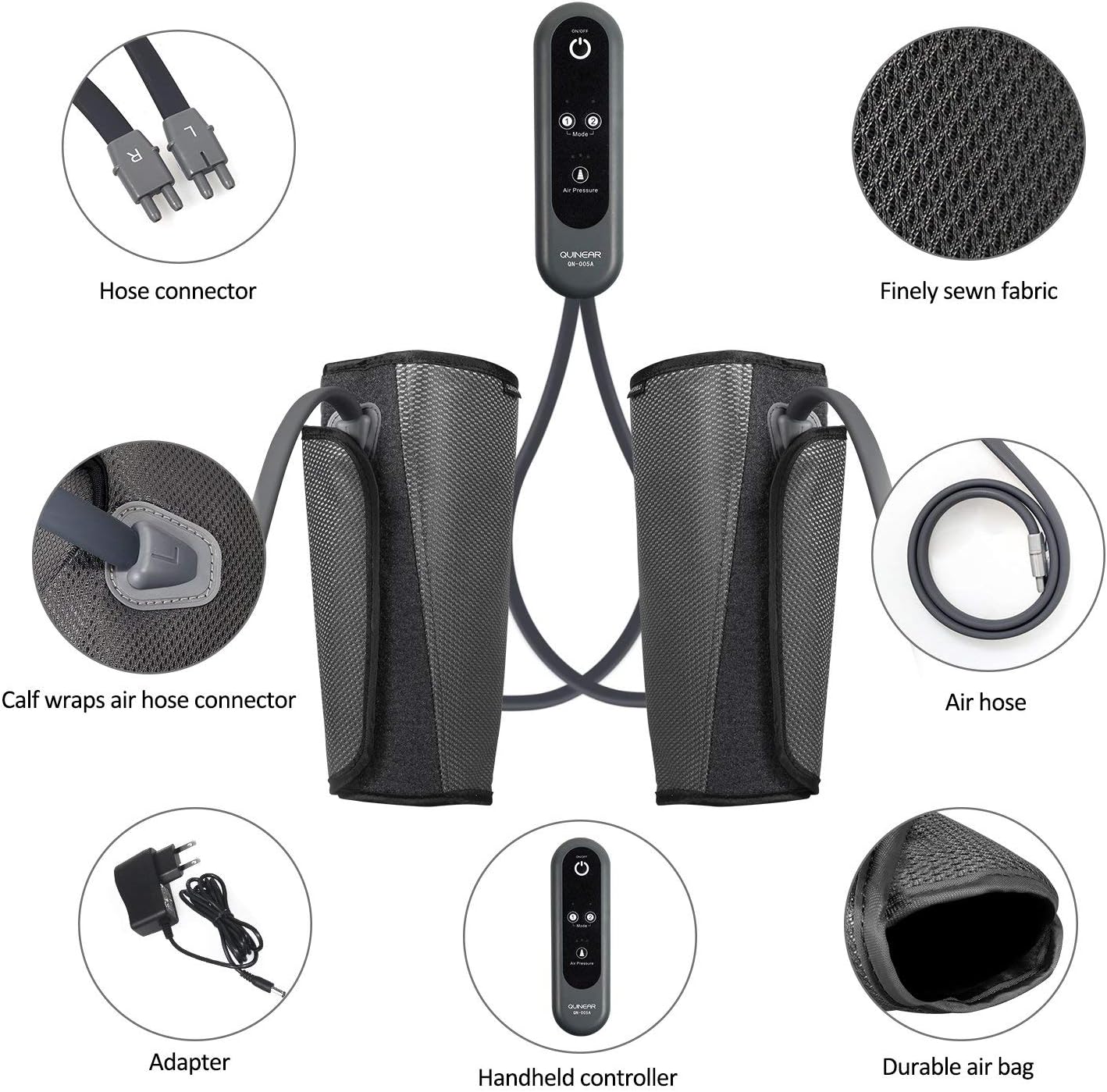Thumbnail 3 de QUINEAR Air Compression Leg Massager: Deep Calf Circulation & Pain Relief