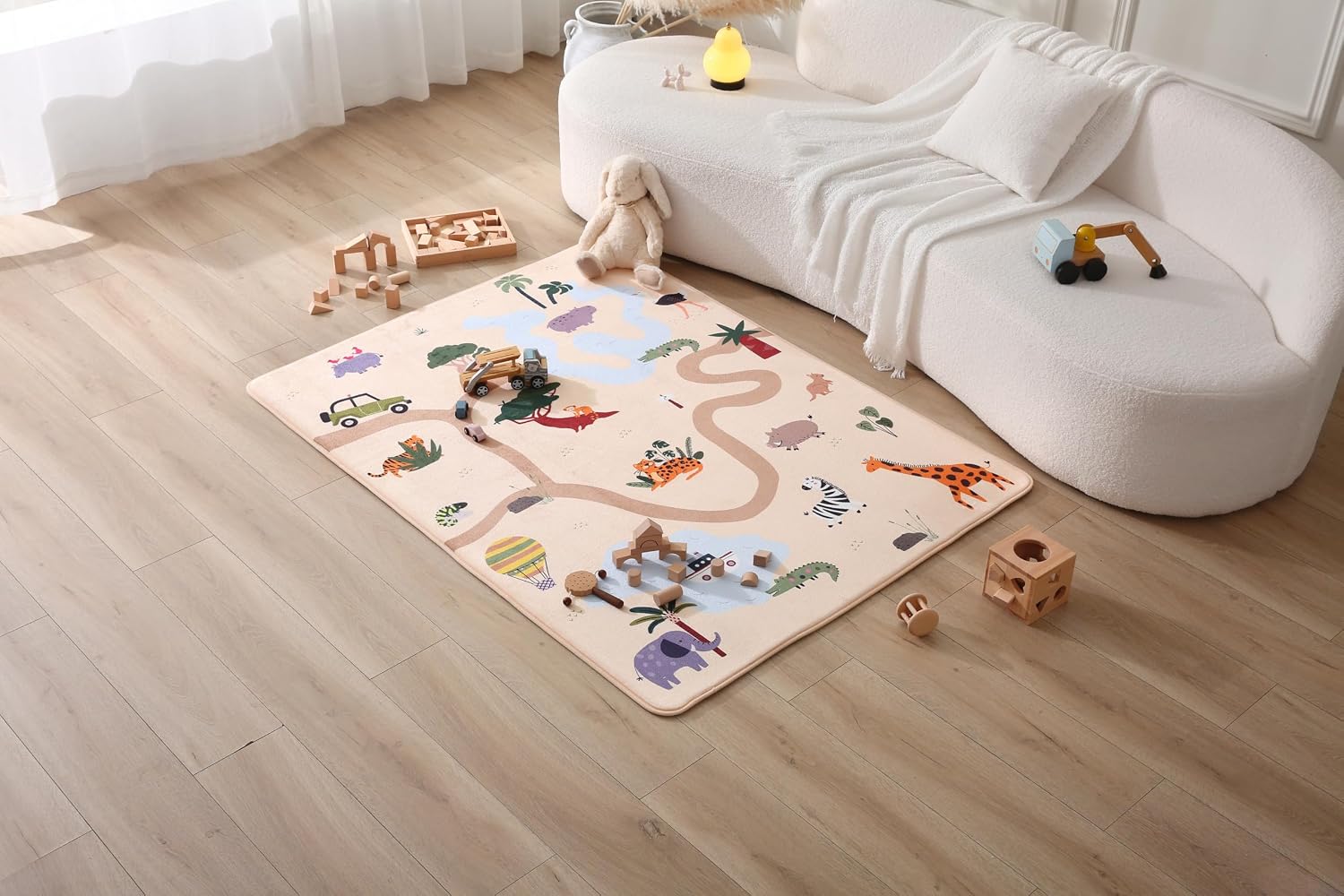 Detalle de Wolkenweiche Matte Baby 160x120x1,5 cm – Kinderzimmer-Teppich mit Memory-Schaum und rutschfester Unterseite