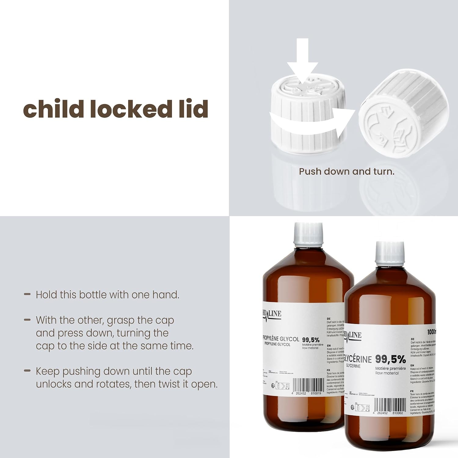 Detalle 2 de hd-line Glycerin E422 und Propylenglykol E1520 1000 ml