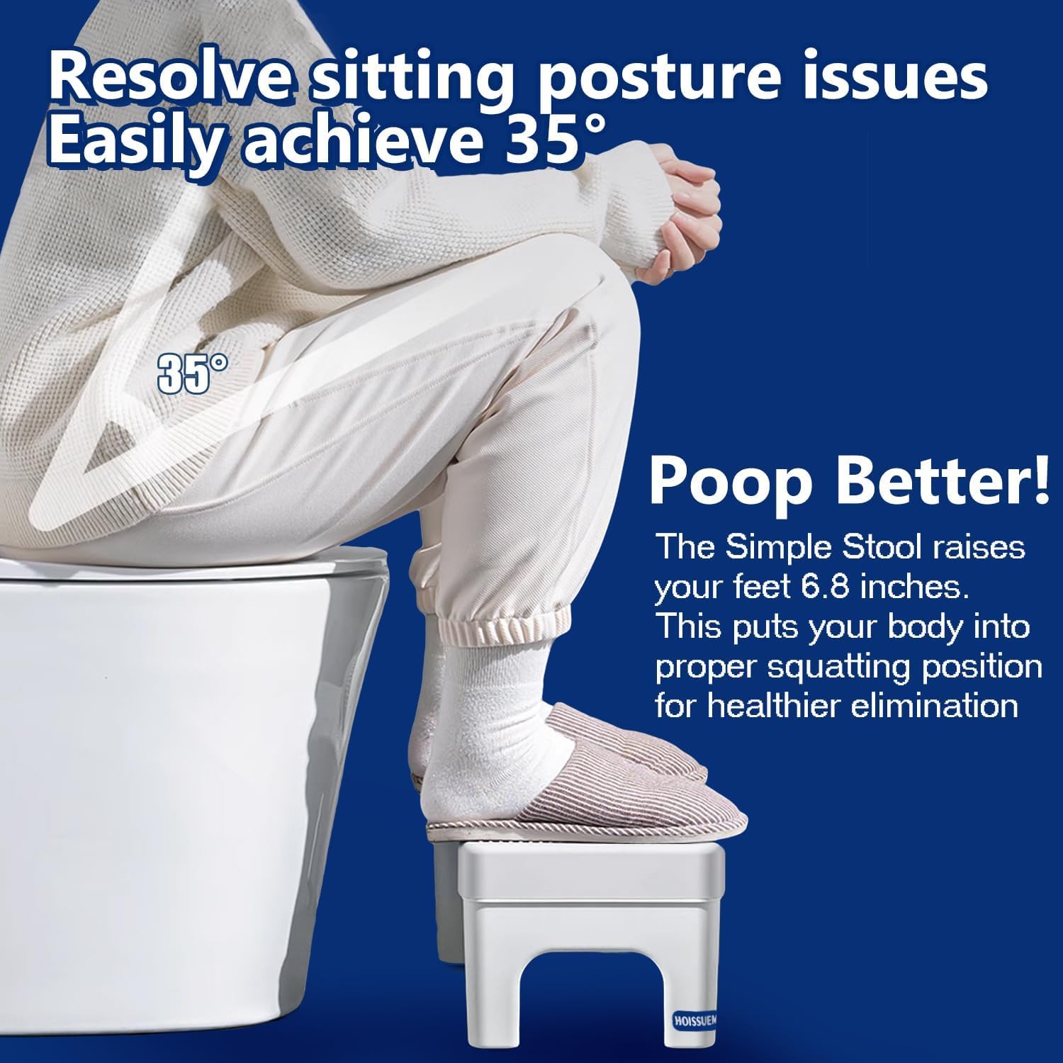 Detalle 2 de Hoissuem Model 1 Foldable Toilet Stool, 6.8-Inch Plastic Step