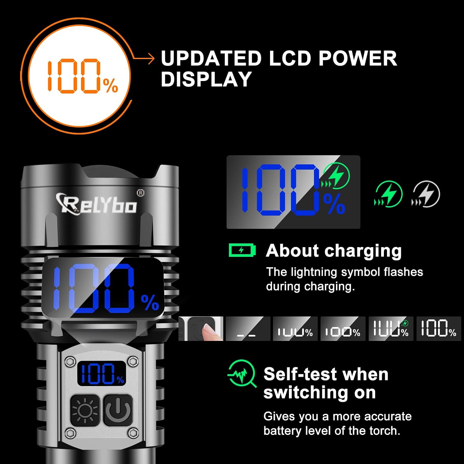Thumbnail 5 de Relybo Torch 500000 lumen rechargeable flashlight 🔦