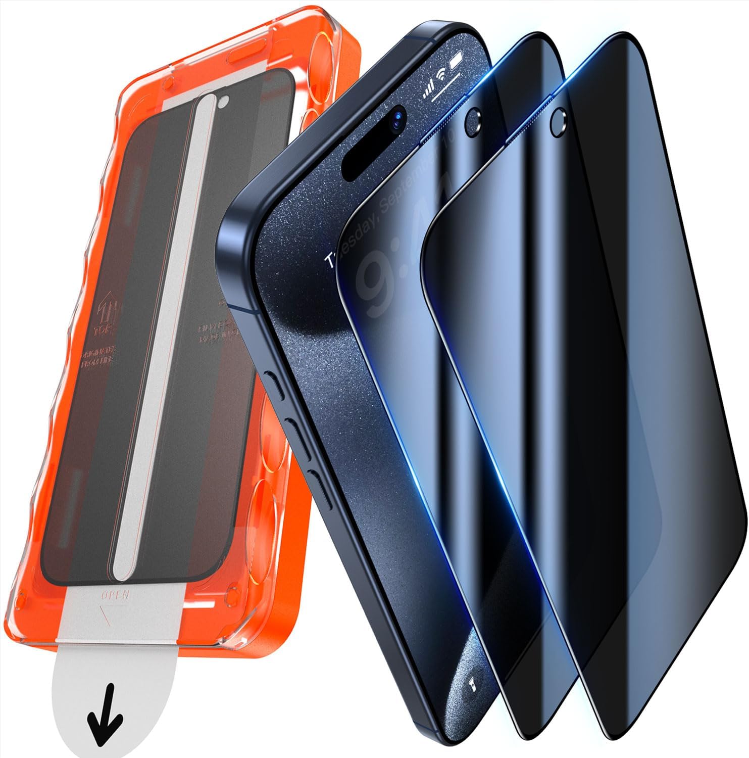 Detalle de UniqueMe iPhone 15 Pro Sichtschutz 2