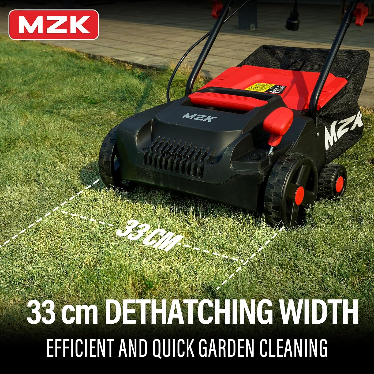 Detalle 2 de MZK 33 cm 13 Amp 2-in-1 Electric Lawn Scarifier and Aerator