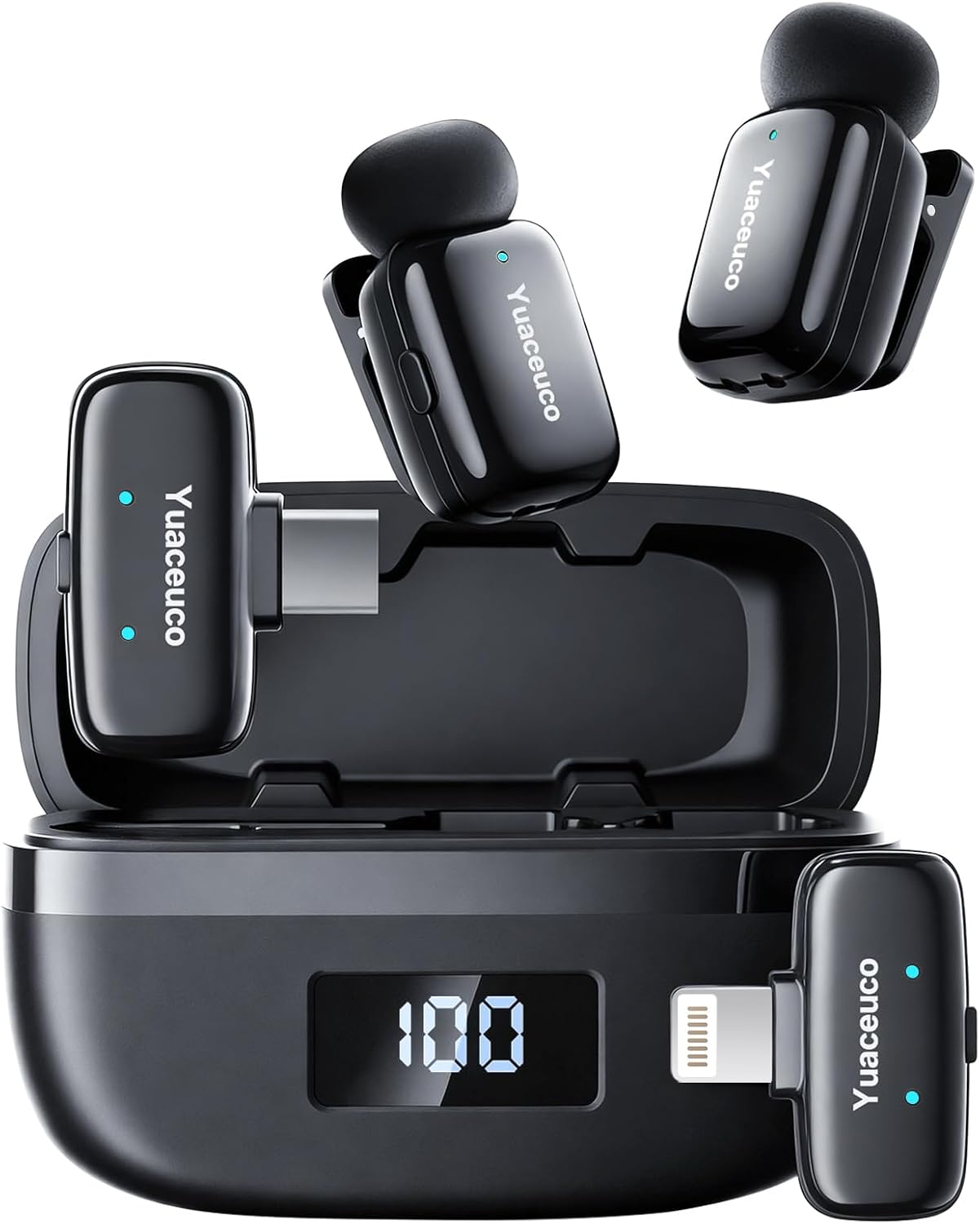 Detalle de Yuaceuco Wireless Lavalier Microphone 131 ft