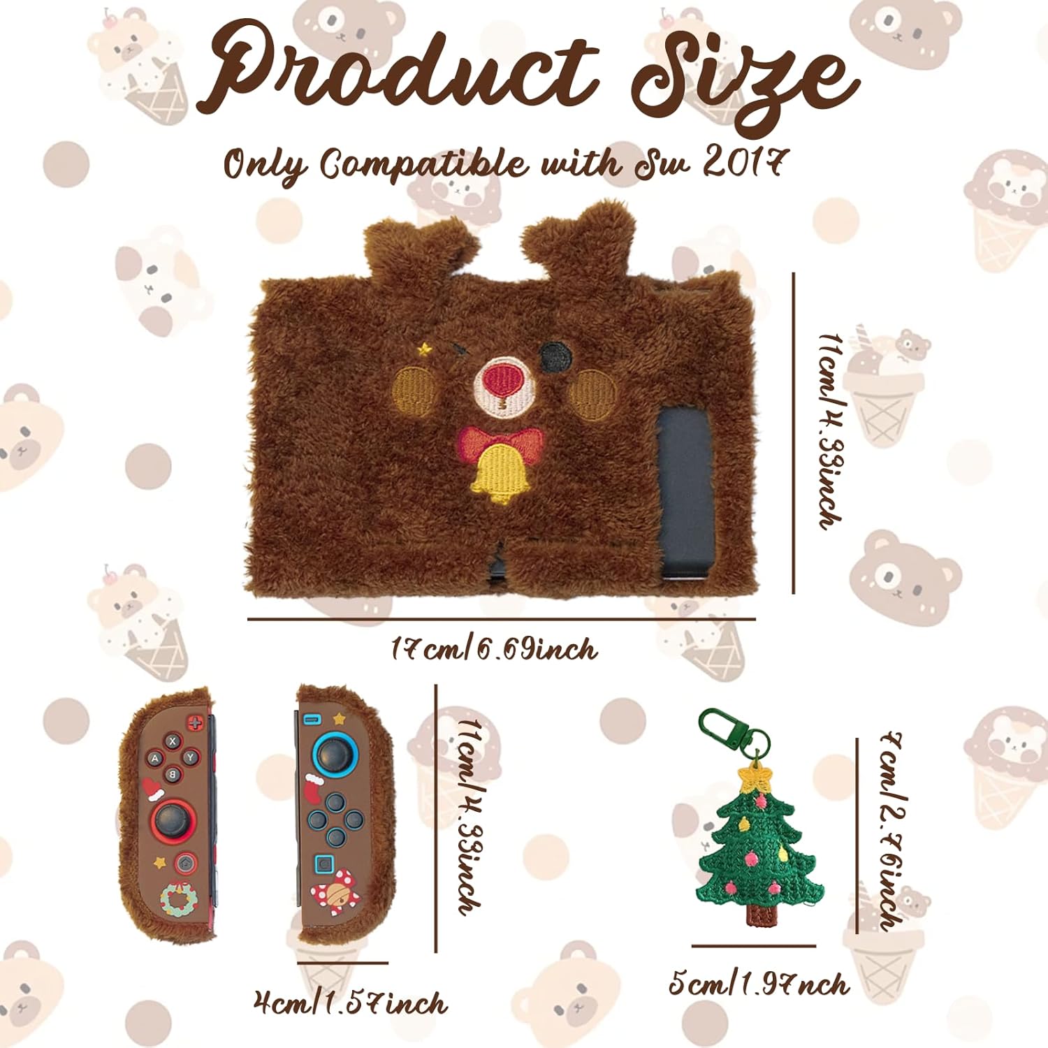 Thumbnail 1 de Cute Reindeer Plush Protective Case Cover for Nintendo Switch (2017)