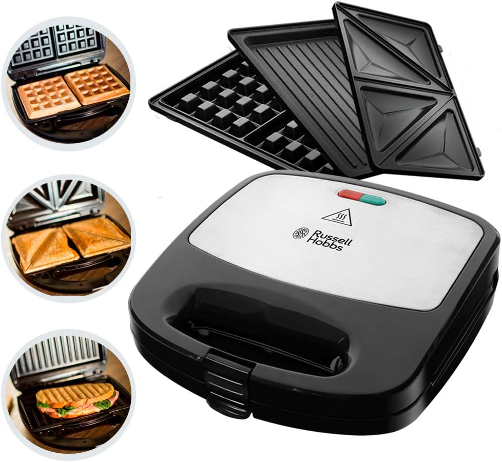 Thumbnail 1 de Russell Hobbs 3-in-1 Multifunktionsgerät 24540-56: Sandwichmaker, Waffeleisen & Kontaktgrill (mit auswechselbaren Platten)
