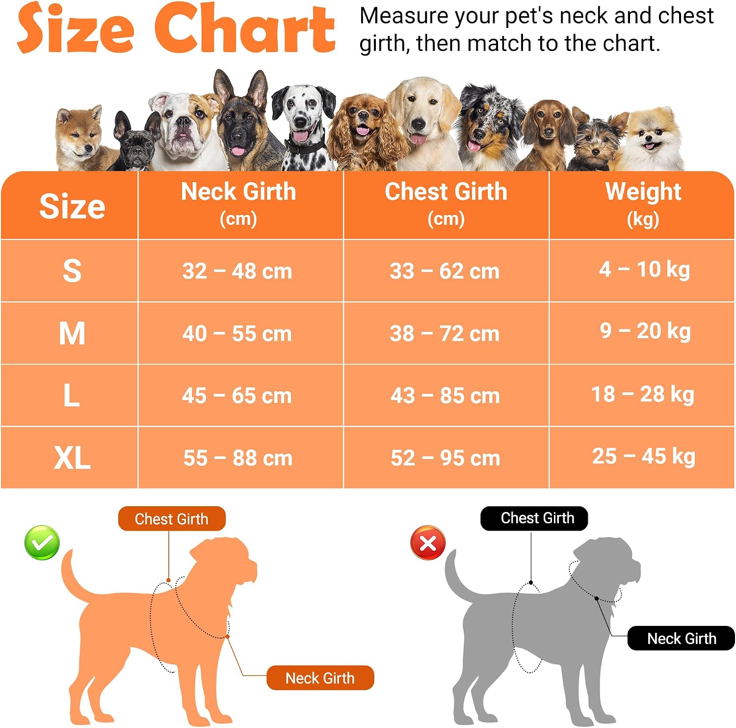 Detalle 2 de Funfox Dog Harness Small (Orange S) – no-pull puppy dog harness with vertical handle, reflective strips