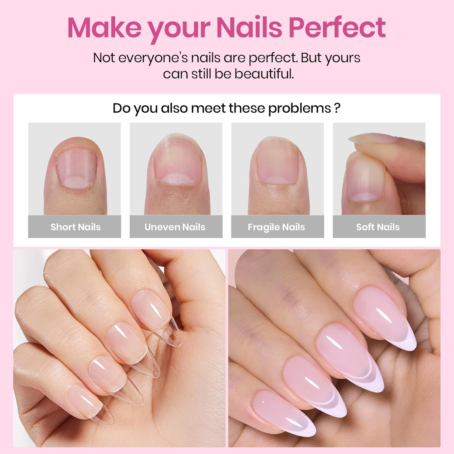Detalle 2 de Beetles Almond Nail Tips 576pcs 💅