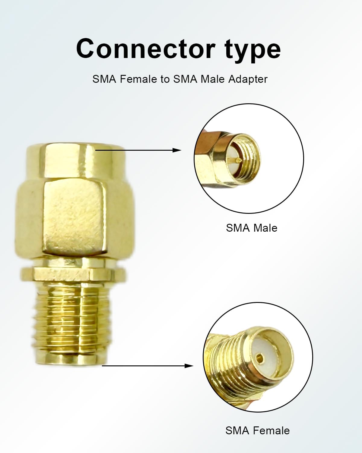 Thumbnail 1 de SPTSSWET SMA Female to SMA Male Adapter RF Coax – 2 Pack
