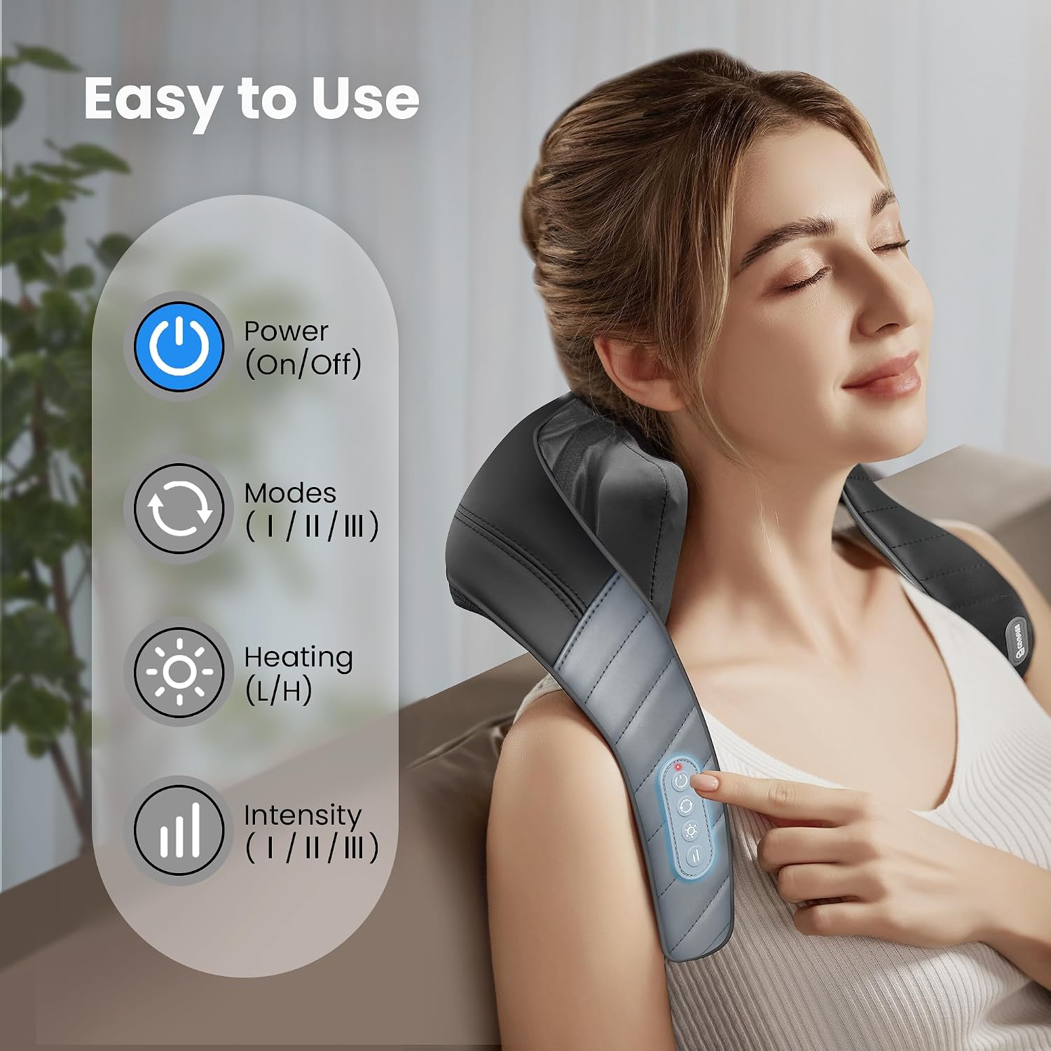 Thumbnail 6 de COMFIER Masajeador de Cuello Shiatsu Inalámbrico 4D con Calor 💆