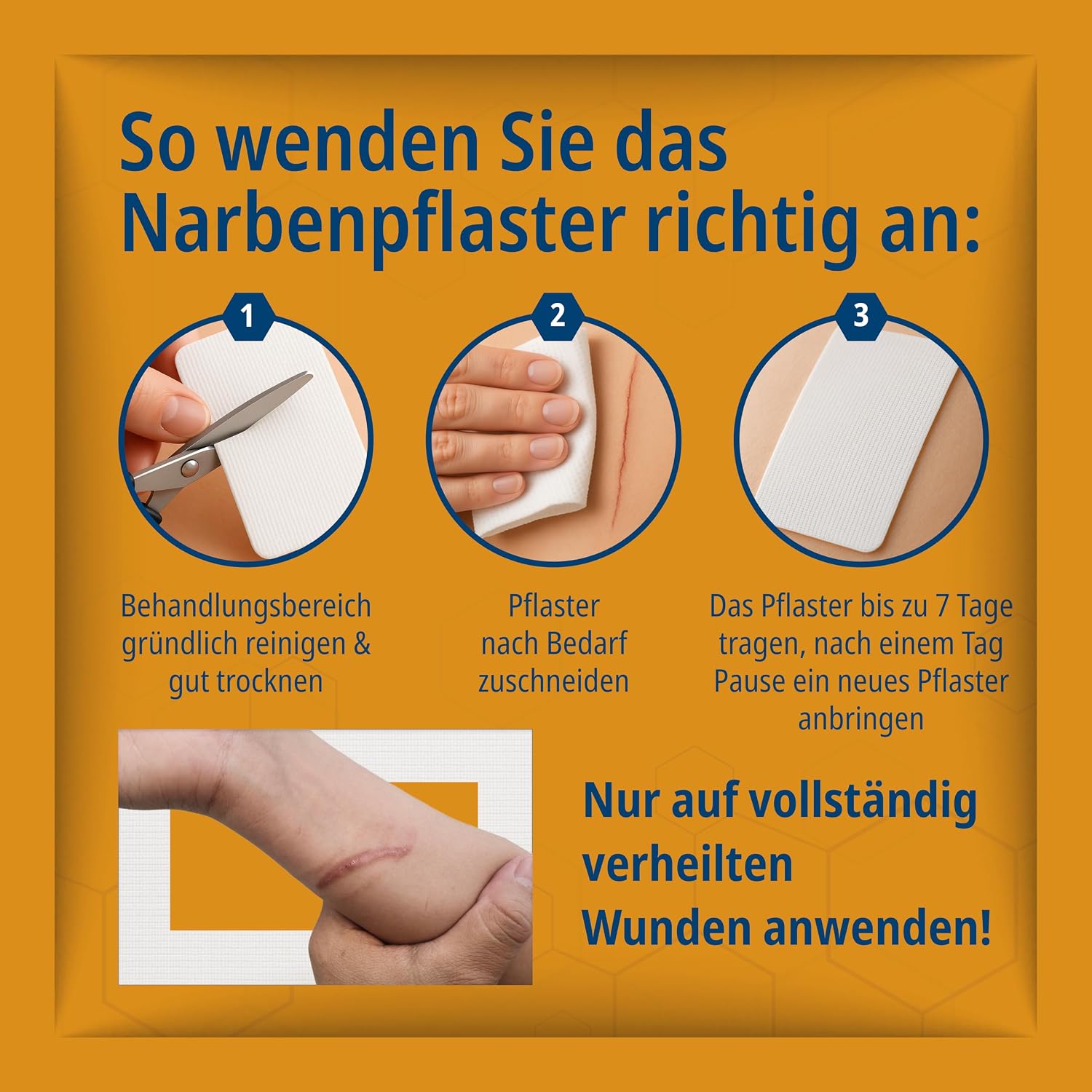 Detalle de Evolsin Narbenpflaster mit Hyaluron & Patchtronik – Für OP-Narben, Kaiserschnitt, Keloide & hypertrophe Narben