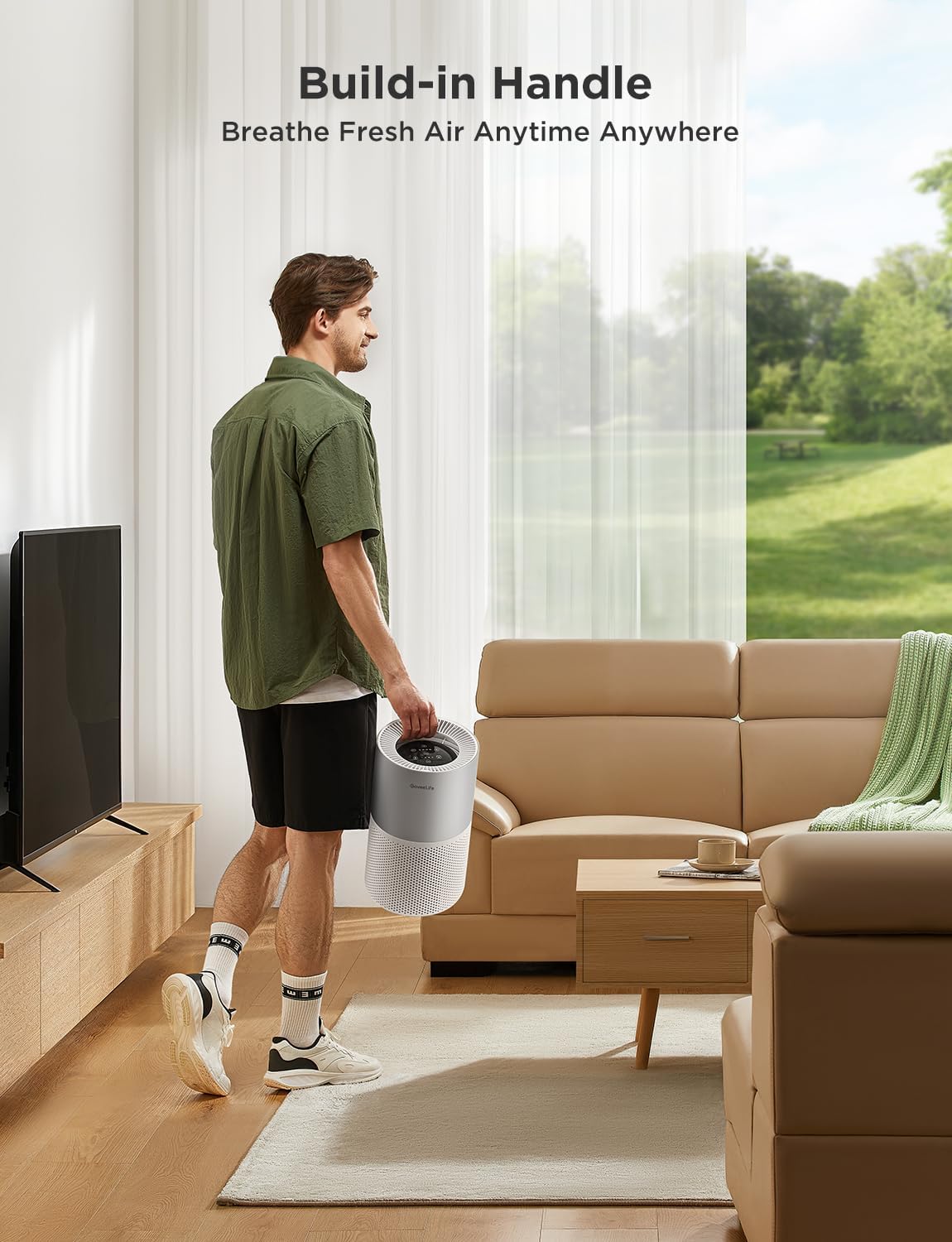 Detalle de GoveeLife H7129 Smart Air Purifier, H13 HEPA, App Control & 24 dB Sleep Mode