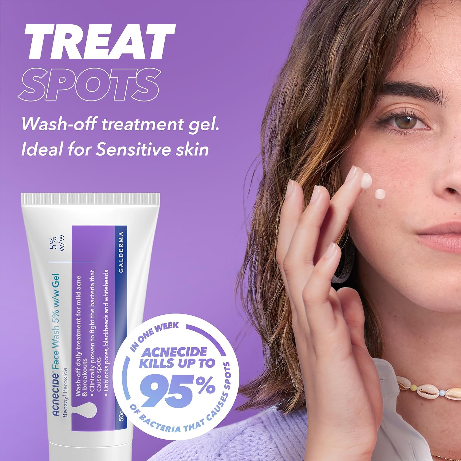 Thumbnail 1 de Acnecide Face Wash Gel 5% Benzoyl Peroxide 50g