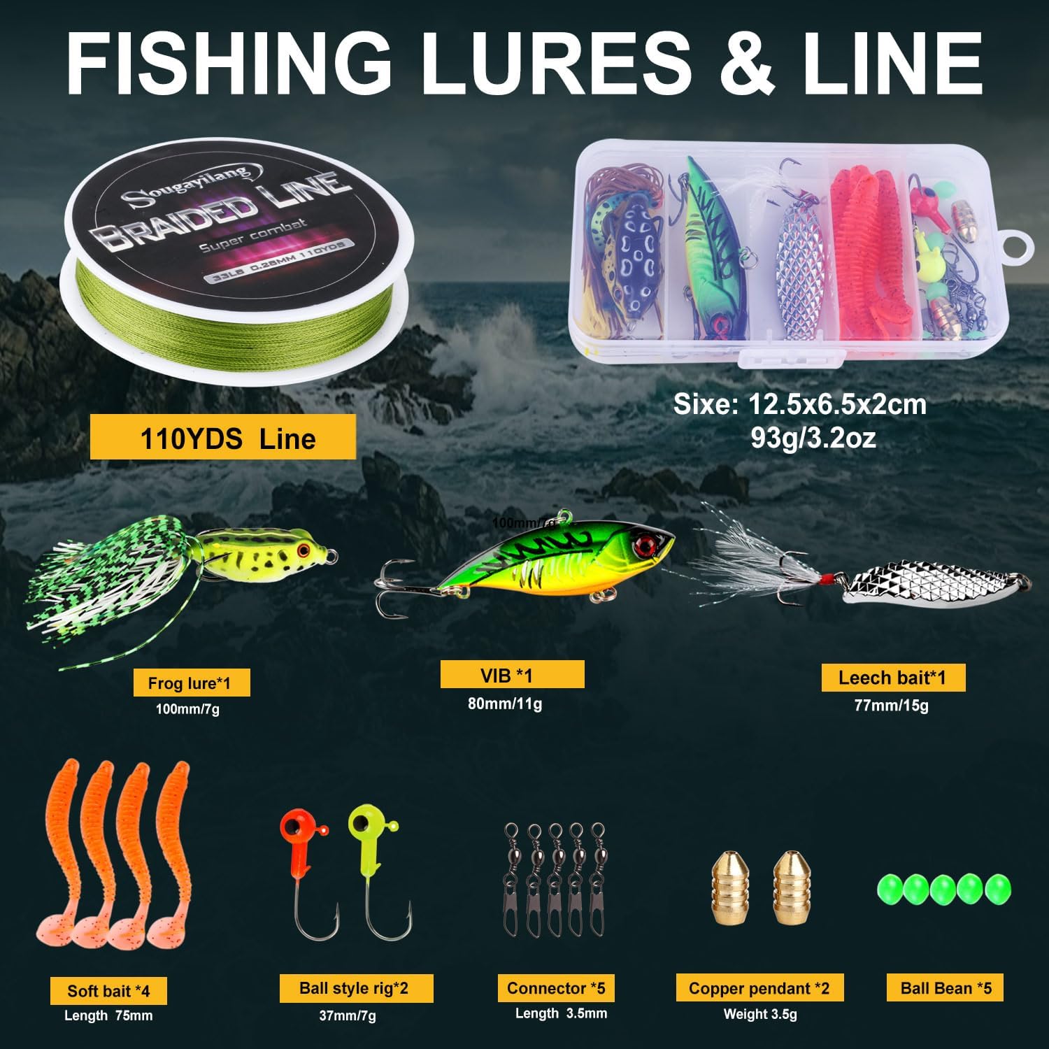 Detalle de Sougayilang Telescopic Fishing Rod Reel Combo with Travel Carrier Bag