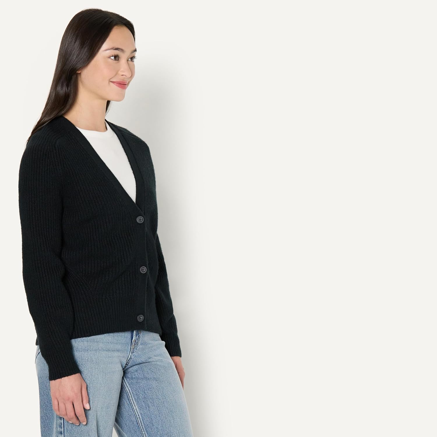 Detalle 2 de Amazon Essentials Damen Gerippte Soft-Touch-Blouson-Strickjacke – lockerer Fit, kuschelig warm