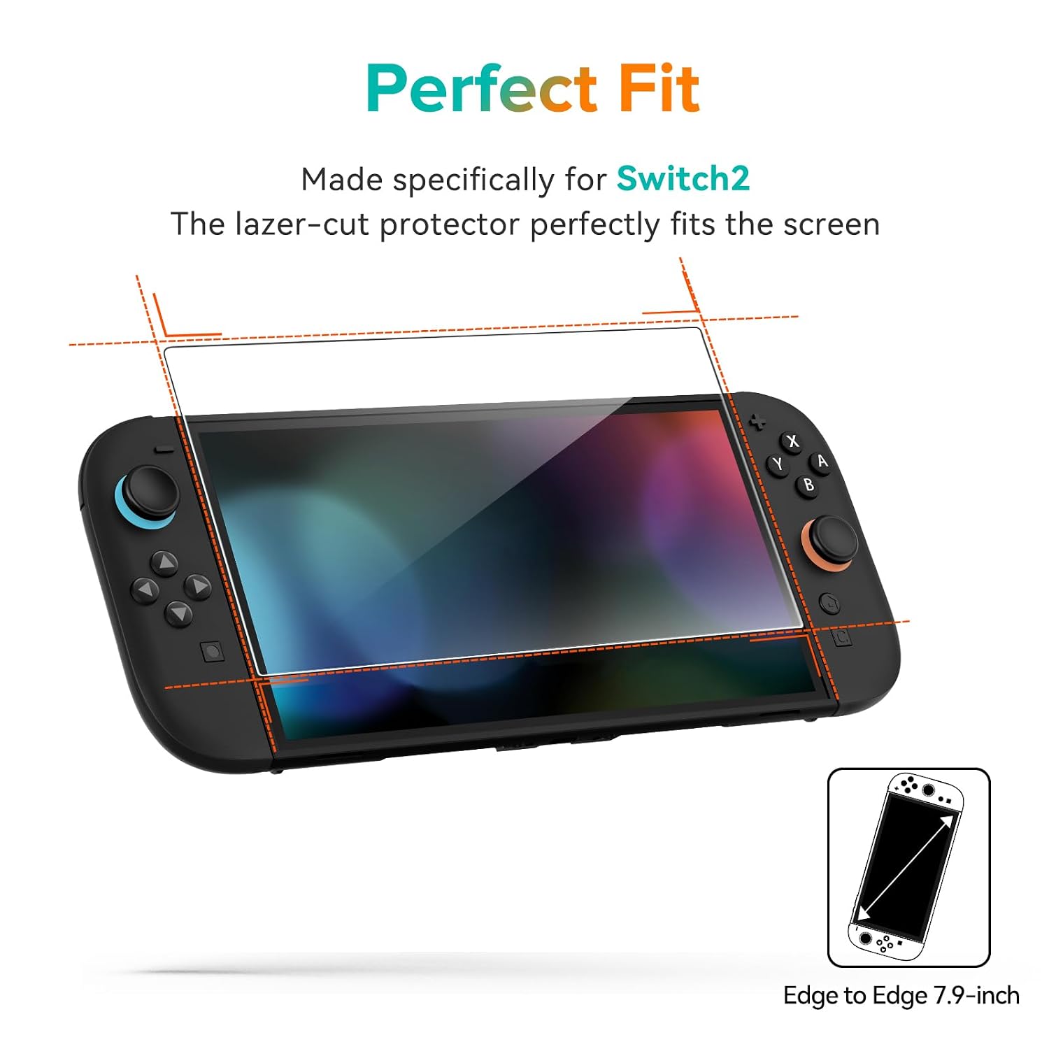 Detalle de ivoler Nintendo Switch 2 screen protector, 3-Pack 7.9 in