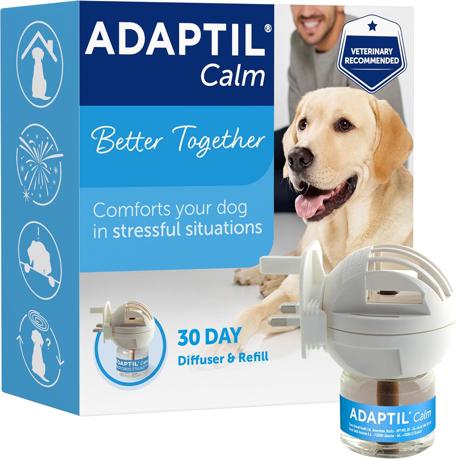 Detalle de Adaptil Calm Home Diffuser for Dogs with 30 Day Refill – Calming pheromone diffuser to ease anxiety in dogs