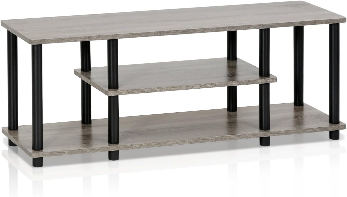 Detalle de Furinno Supporti TV senza Attrezzi in Legno French Oak Grey/Black (47)