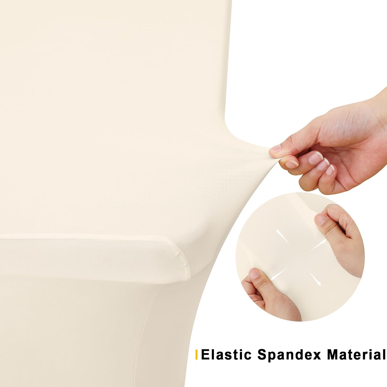 Thumbnail 3 de Smiry 2 Pack Spandex Table Cloth 6FT — Elastic Fitted, Wrinkle-Free, Beige (72L x 30W x 30H Inch)