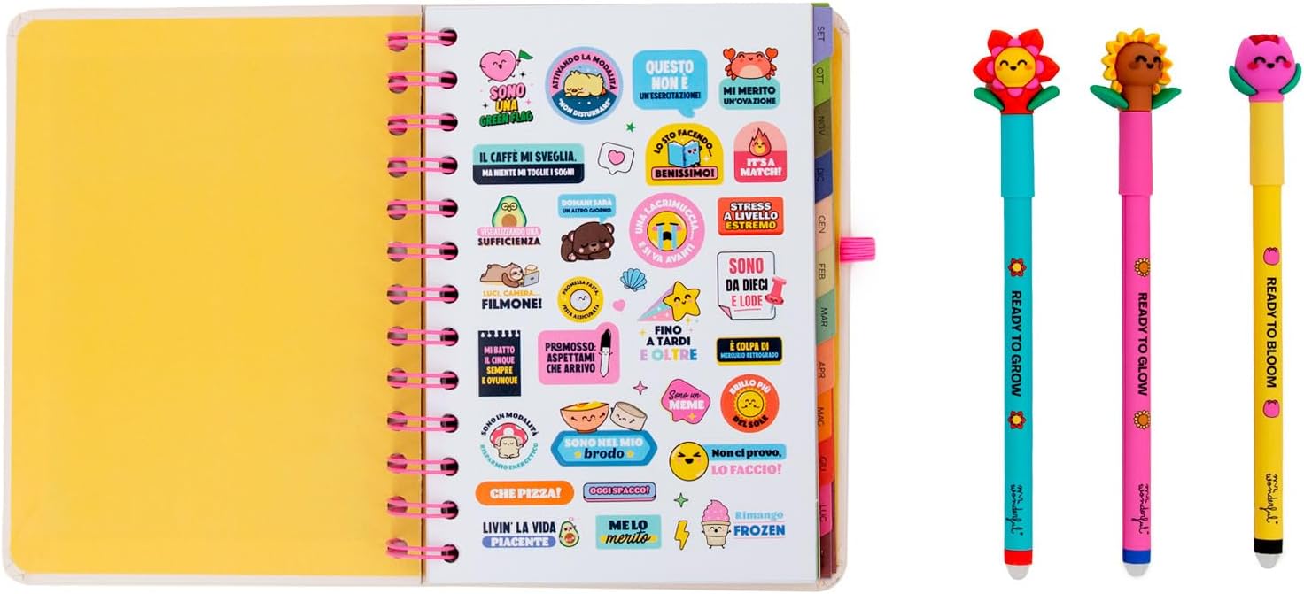 Detalle de Set diario scolastico Mr. Wonderful piccolo 2026-27: settimanale + 3 penne cancellabili Bo-Bo