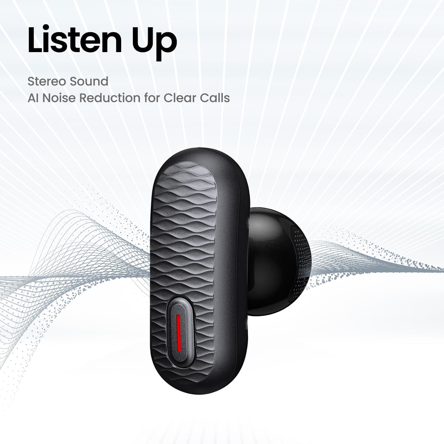 Detalle de Amazfit Up Bluetooth Open-Ear Headphones (clip-on) with AI Noise Reduction, IPX4