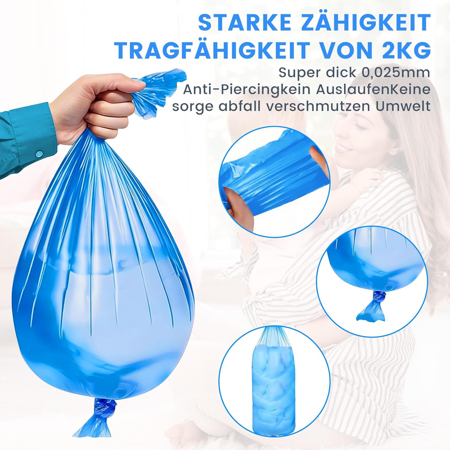Thumbnail 4 de 12er Windeleimer Nachfüllkassetten (Nachfüllfolie) mit 4,5 m Folienbeuteln – geruchsresistent & einstechschutzstark