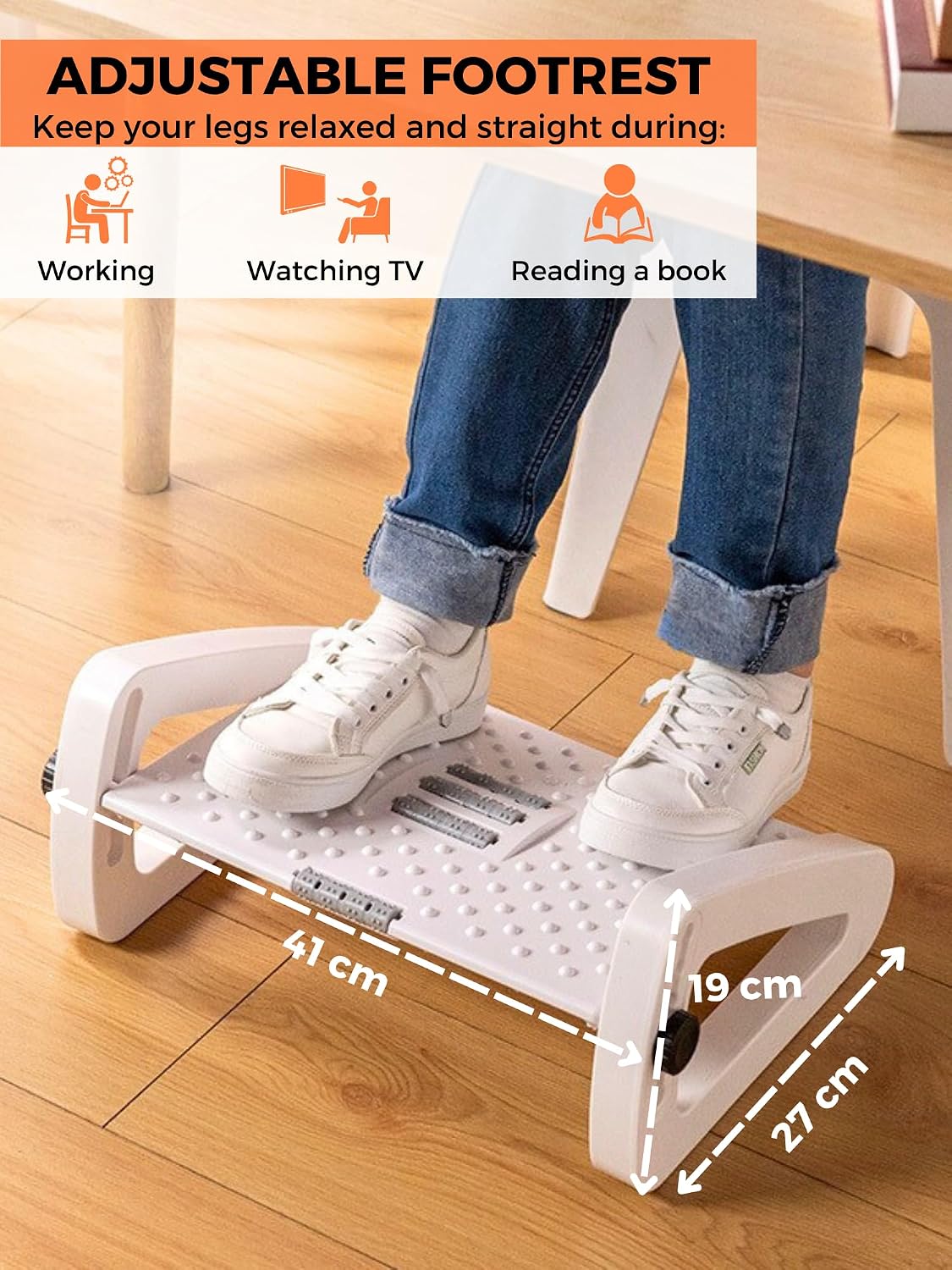 Detalle 2 de MAGIC SELECT R6210 ergonomische voetensteun, 6 hoogtes en massagefunctie