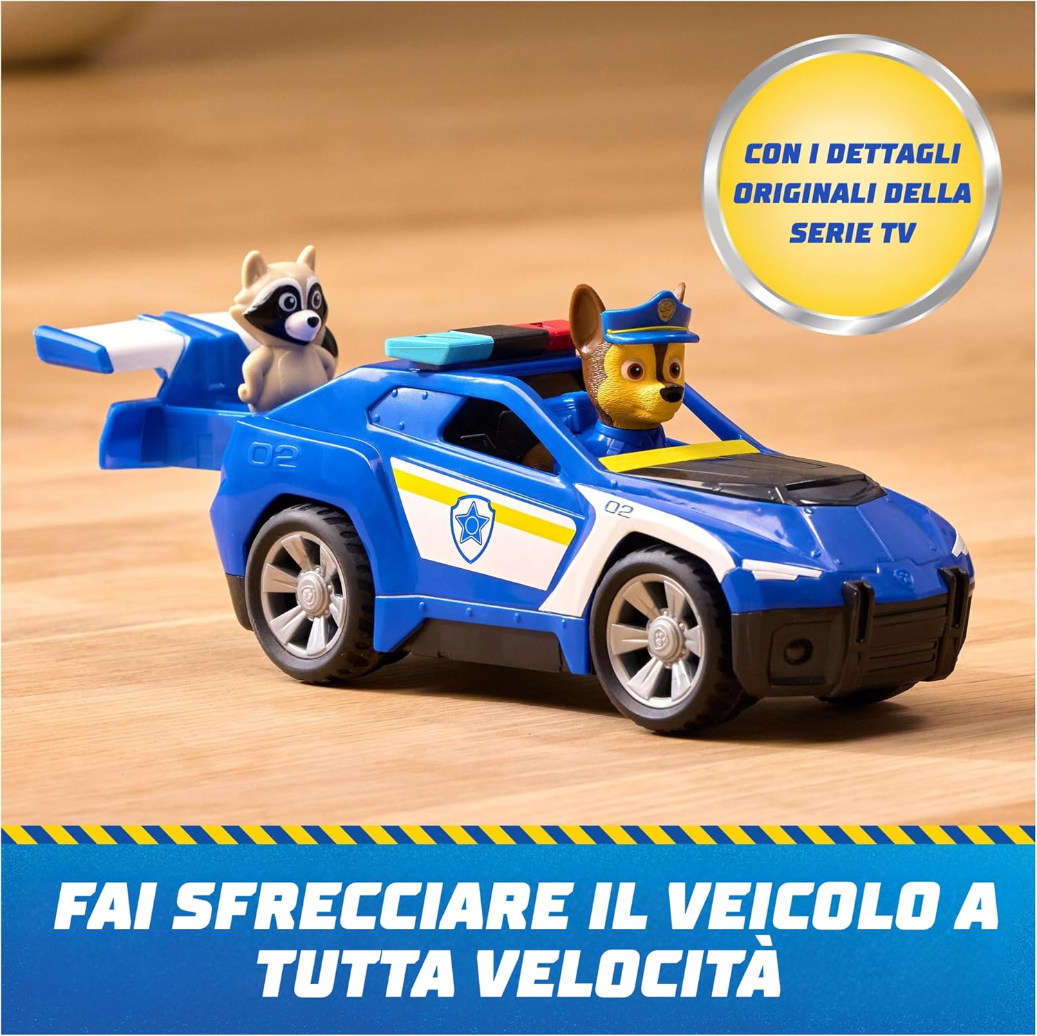 Detalle de Paw Patrol: Search & Rescue, Auto della Polizia di Chase con 2 Personaggi – Un set di soccorso retrò per bambini 3+ anni
