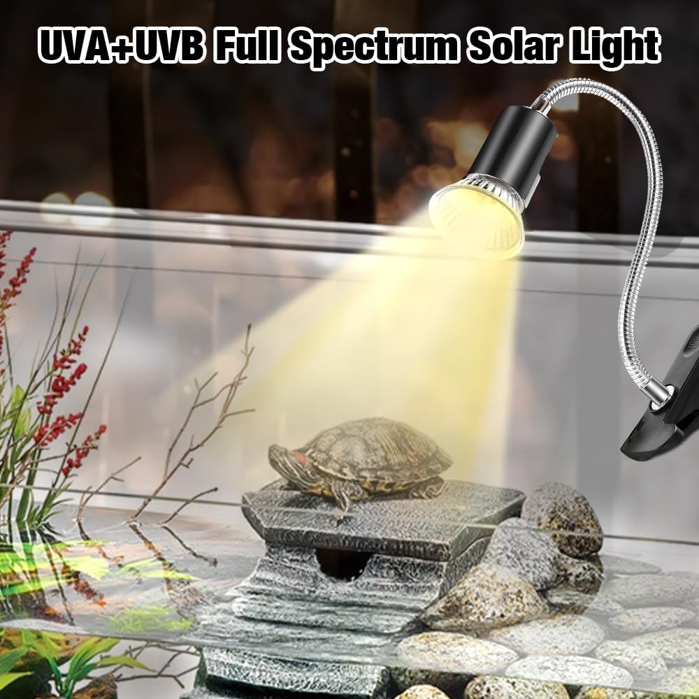 Detalle de mizikuu Tortoise Heat Lamp 50W Reptile Kit with 360° Rotating Clip (E27)