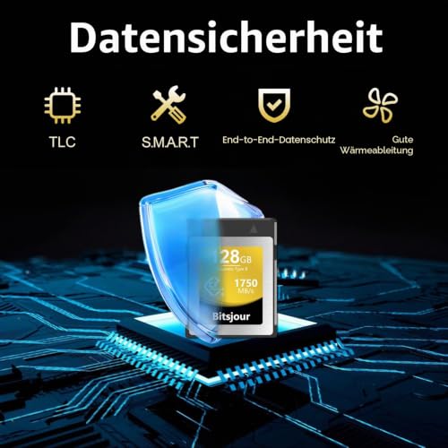 Detalle 2 de Bitsjour 128 GB CFexpress Typ B Speicherkarte – 8K-Video und RAW-Fotografie für Profis