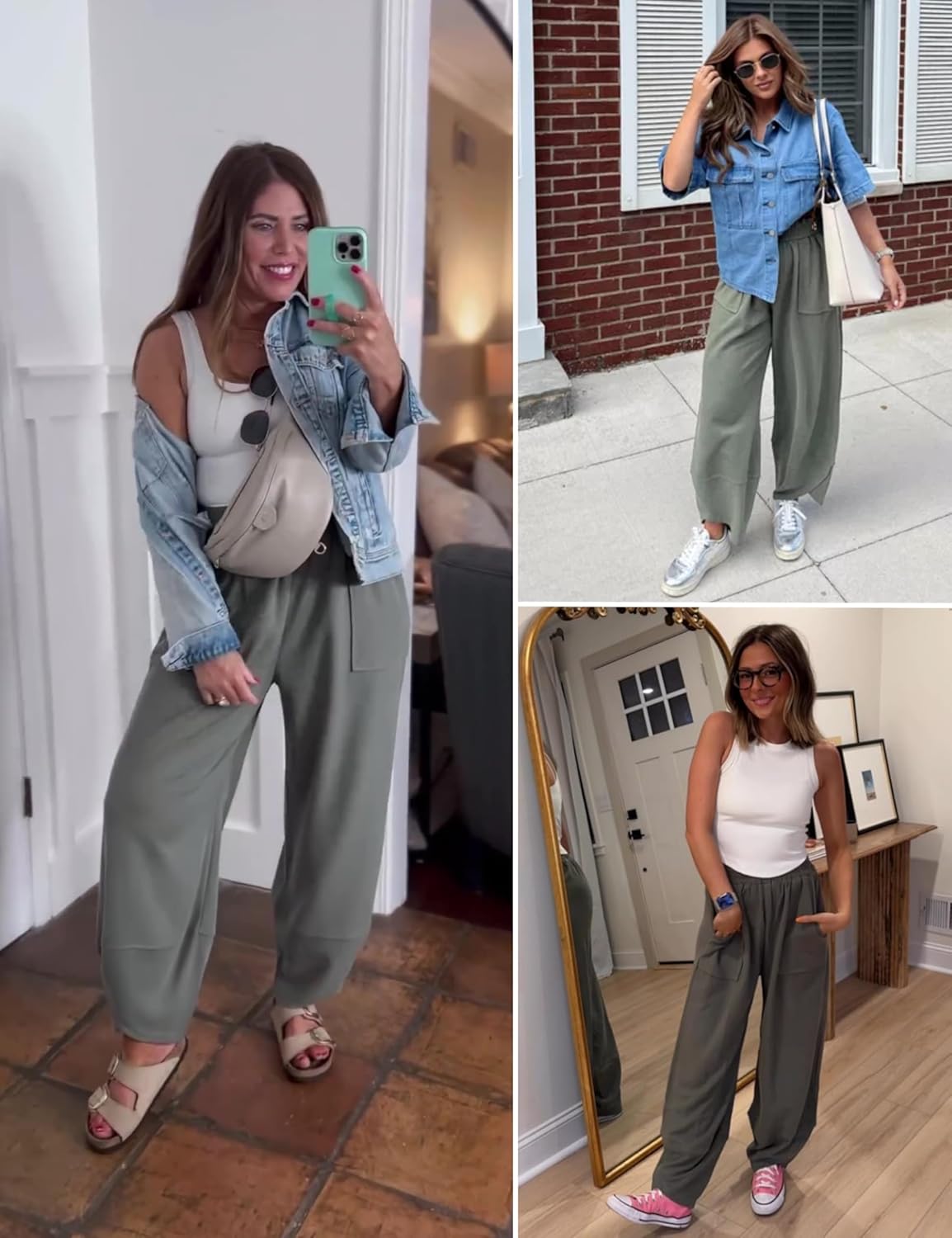 Thumbnail 1 de Xiaoxuemeng Women’s Baggy Wide Leg Palazzo Harem Pants with Pockets