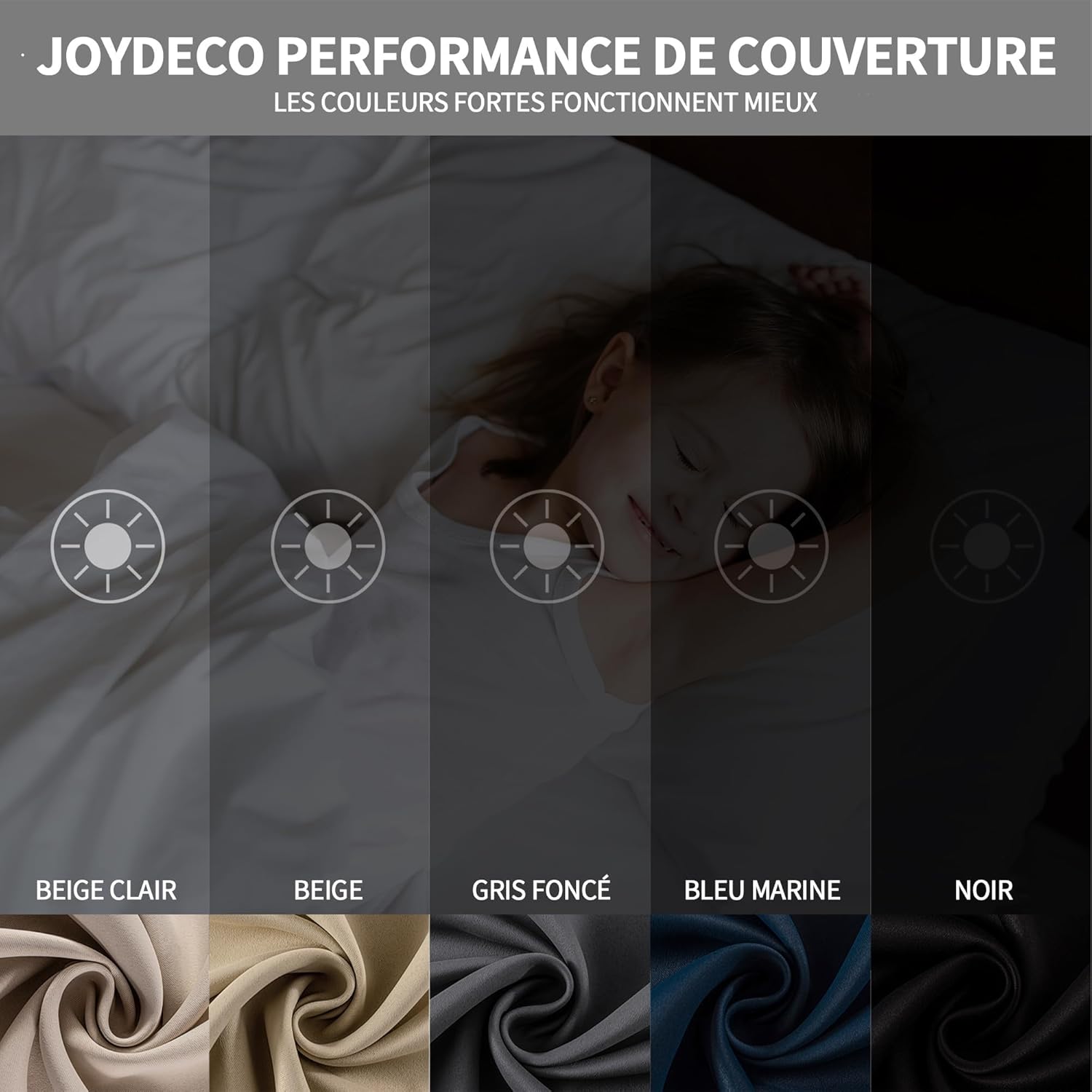 Thumbnail 1 de Joydeco Rideau Occultant 2 Pièces L 132 x H 158 – Rideau Thermique Marron Anti-Chaleur et Anti-UV